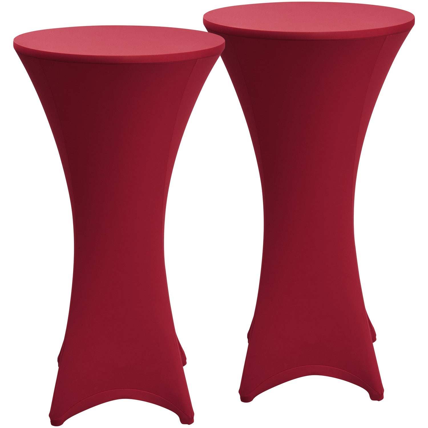 2er Set Beautissu Stella Stretch Stehtischhussen in Rot für Ø60/70/80cm Tische.