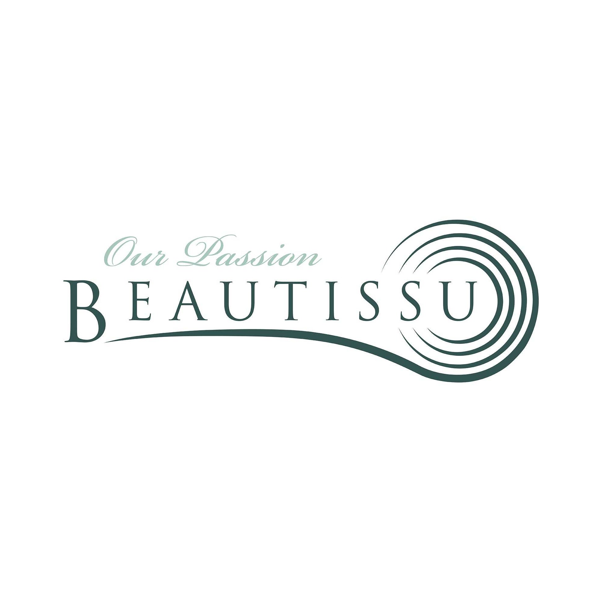 Beautissu logo with the text "Our Passion Beautissu" in elegant font.