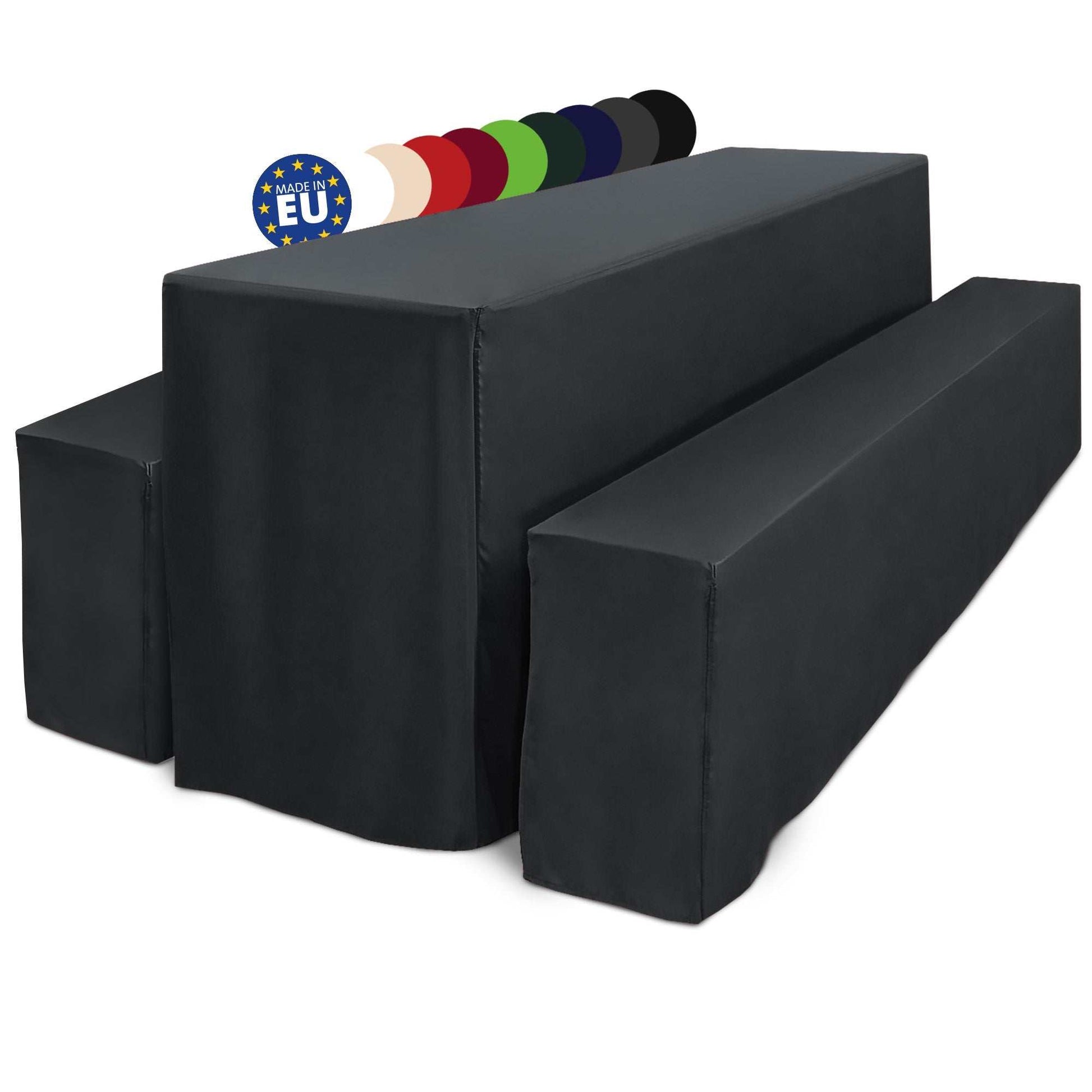 3er Set Beautissu Biertischhusse für Festzeltgarnitur, elegante Hussen passgenau für 50x220cm und 70x220cm Tische, ideal für Gartenpartys und Events, pflegeleichtes Polyester.