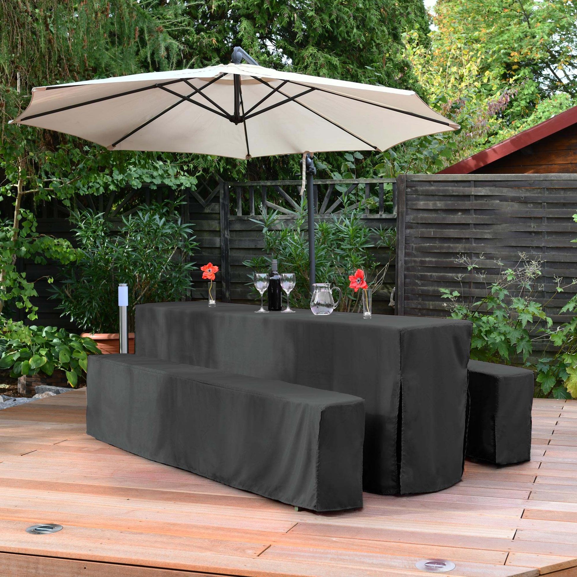 3er Set Beautissu Basic L beer table cover set for garden parties and events.