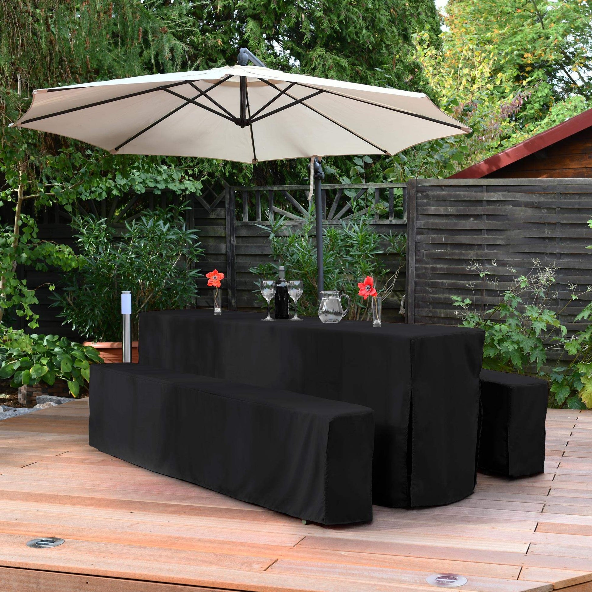 3er Set Beautissu Basic L Biertischhusse für Festzeltgarnitur in Garten, 50x220cm, 70x220cm.