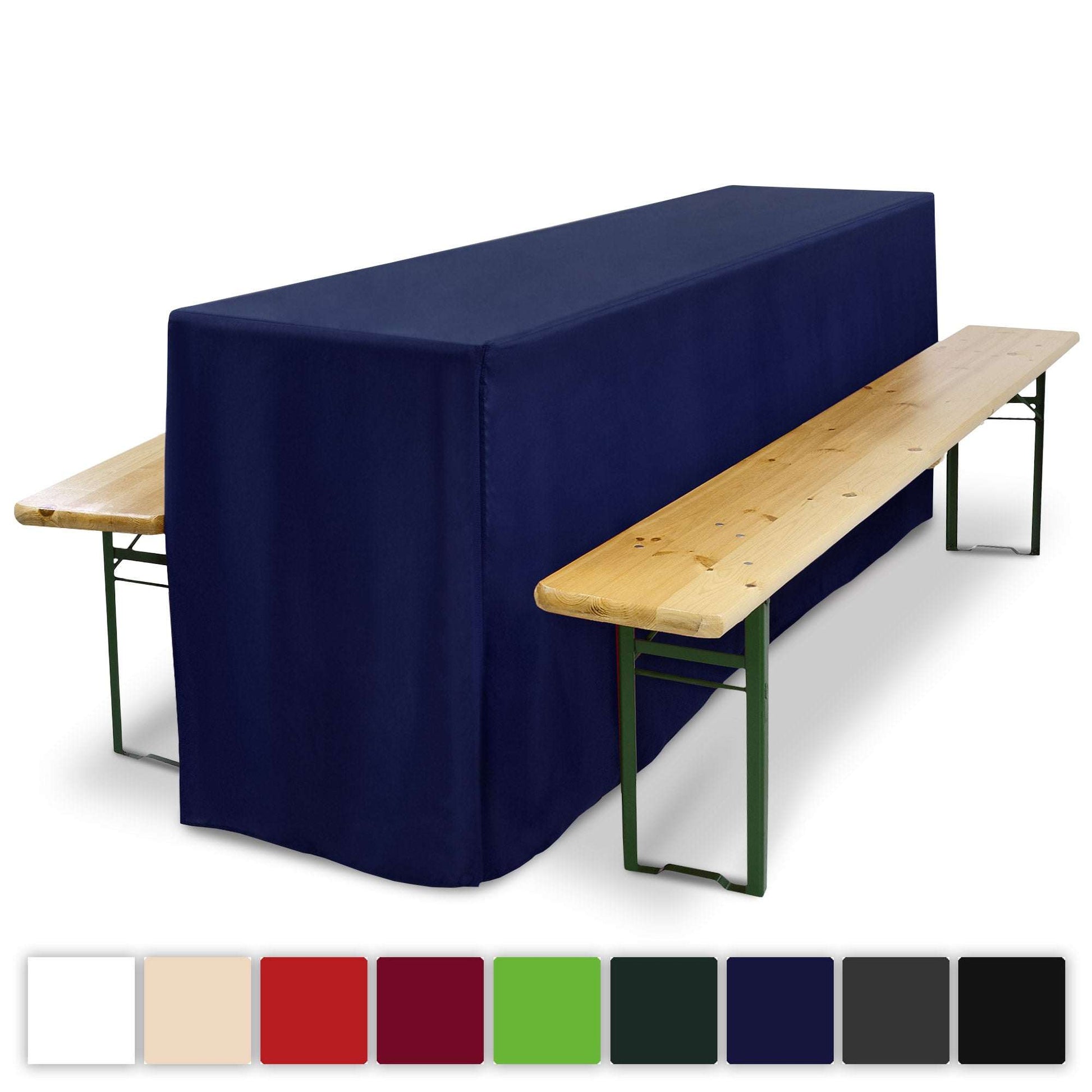 3er Set Beautissu Basic L Biertischhusse, festzeltgarnitur 50x220cm, elegantes Design für Gartenpartys.