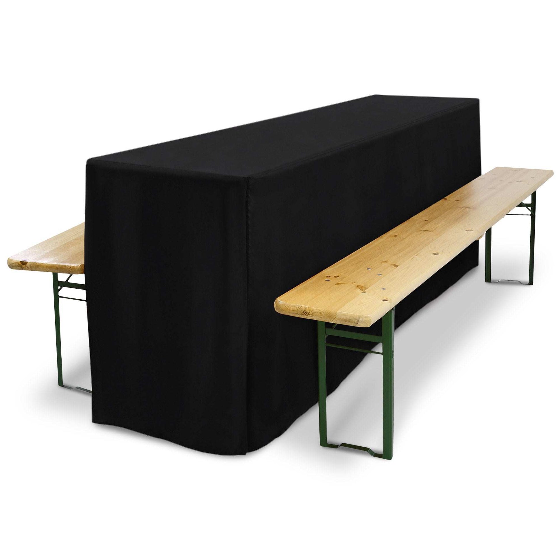 3er Set Beautissu Basic L Biertischhusse, elegant table cover for beer tent set, 50x220cm, 70x220cm, suitable for events and catering.