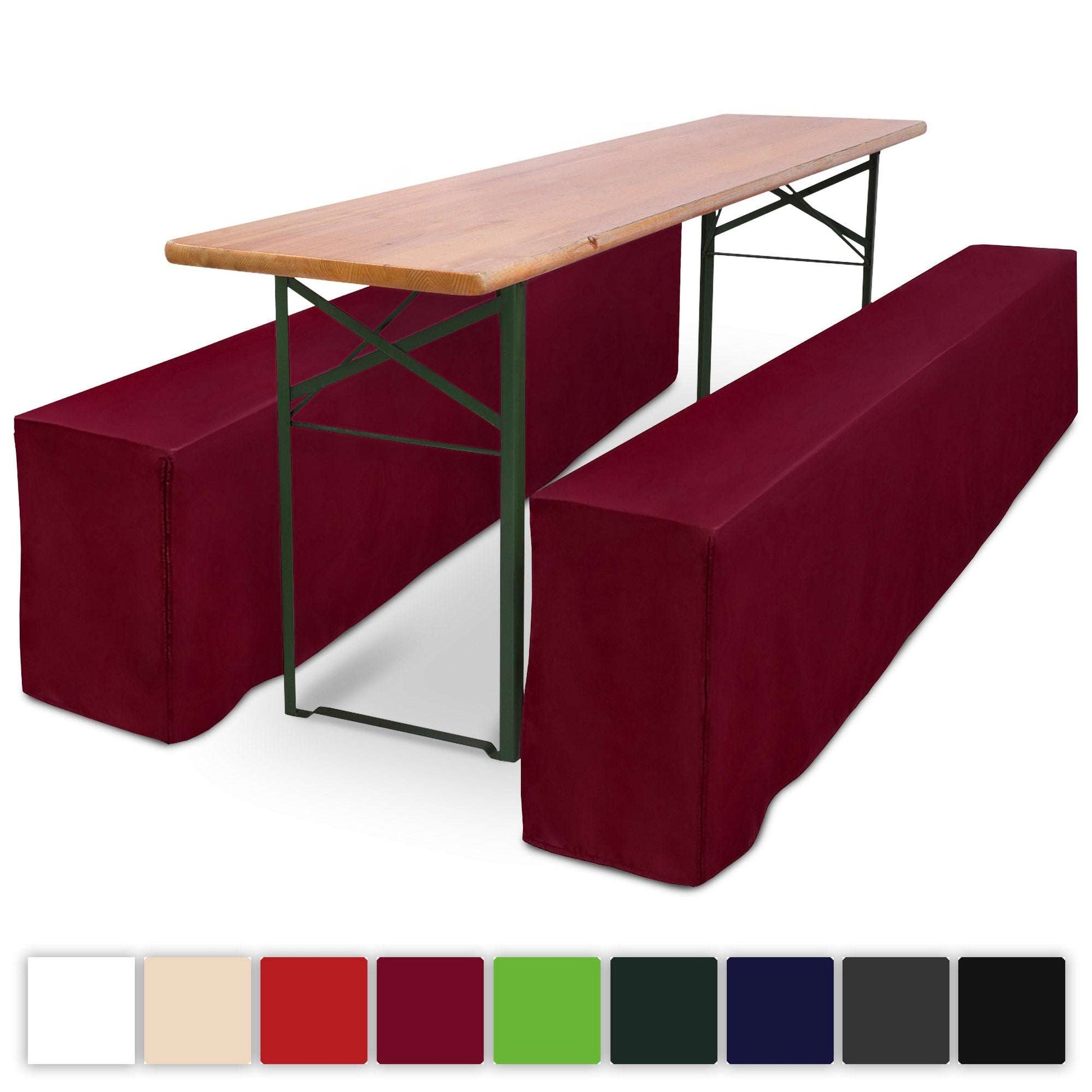 3er Set Beautissu Basic L Biertischhusse, elegant beer table cover set for 50x220cm | 70x220cm, ideal for garden parties and events.