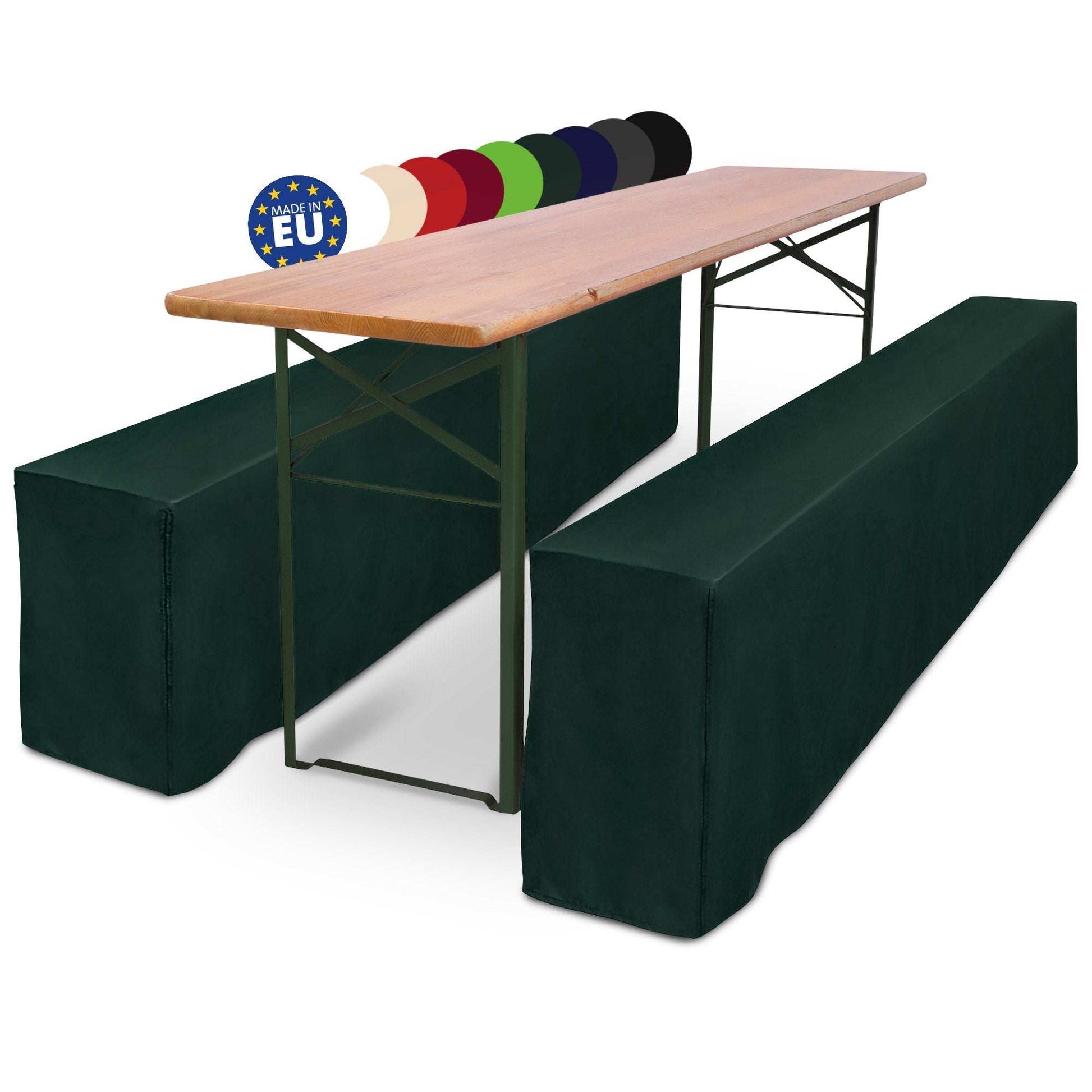 3er Set Beautissu Basic L Biertischhusse für Festzeltgarnitur in verschiedenen Farben, geeignet für 50x220cm und 70x220cm Tische.