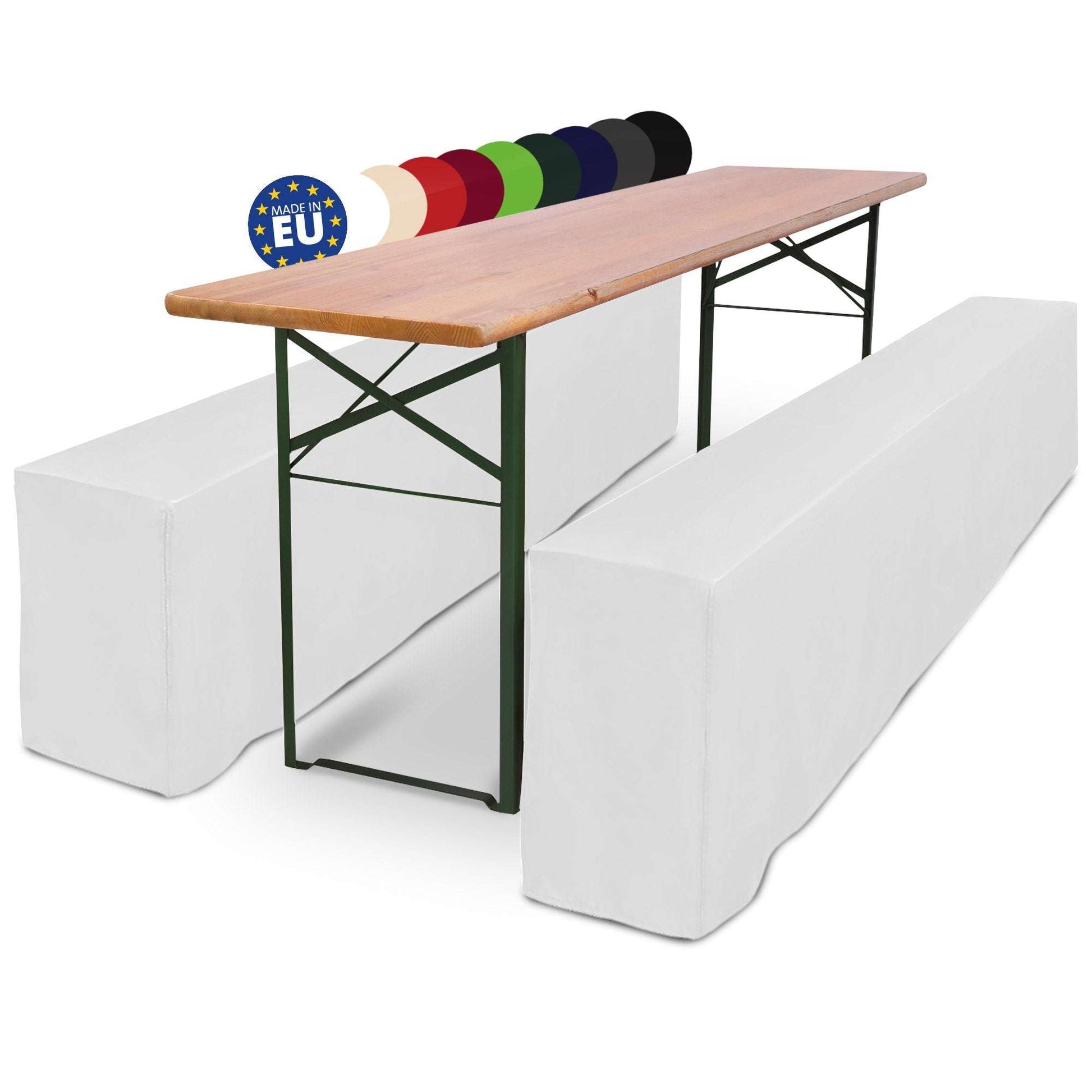 3er Set Beautissu Basic L beer table cover for festive furniture, elegant polyester hussen set, fits 50x220cm and 70x220cm tables, versatile for events and catering.