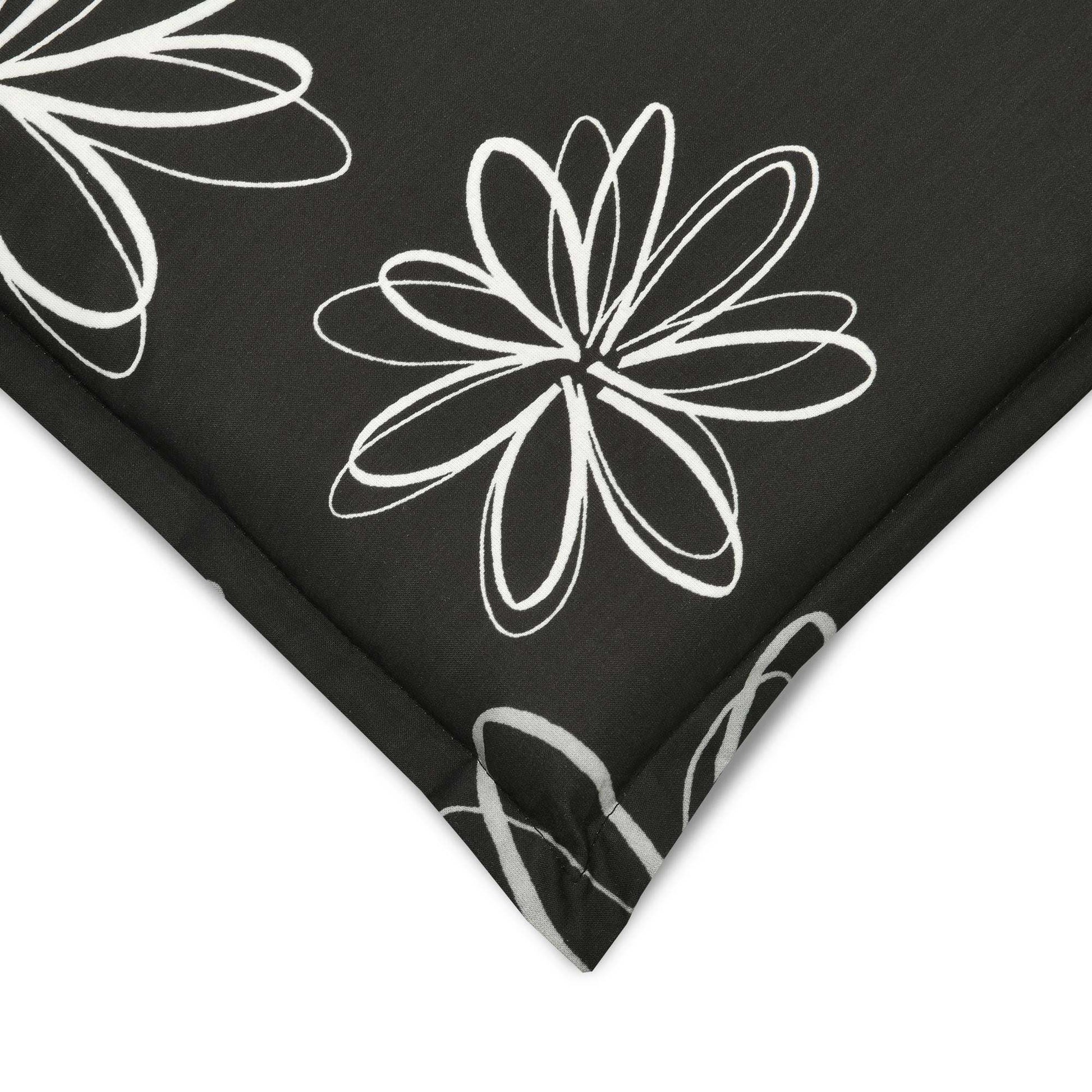 Beautissu Hochlehner Auflagen 120x50x6 cm Flores with floral design, high-quality cushioned garden chair pad for comfort.