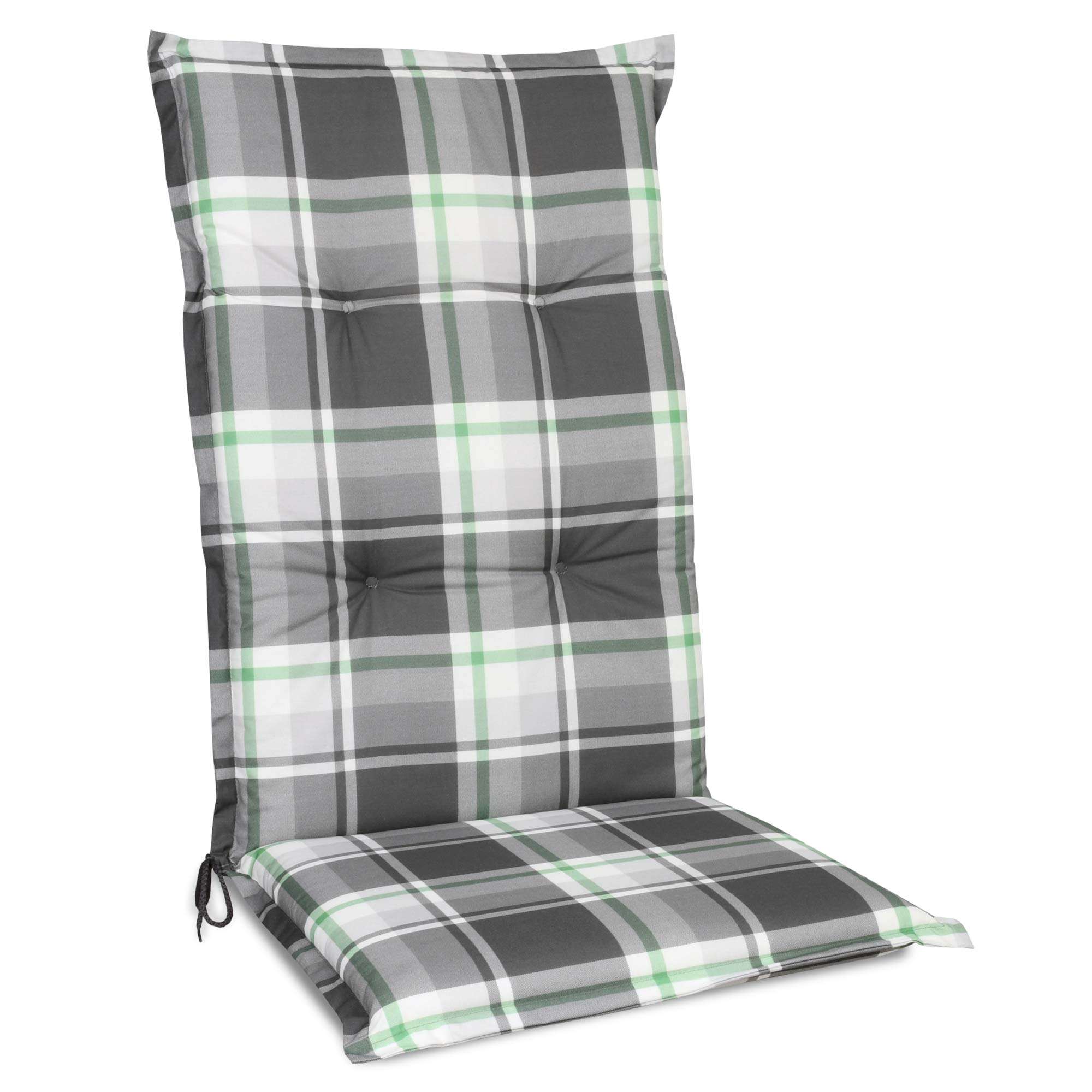 Beautissu Sunny Hochlehner Auflagen 120x50x6 cm in diverse colors for garden chairs.