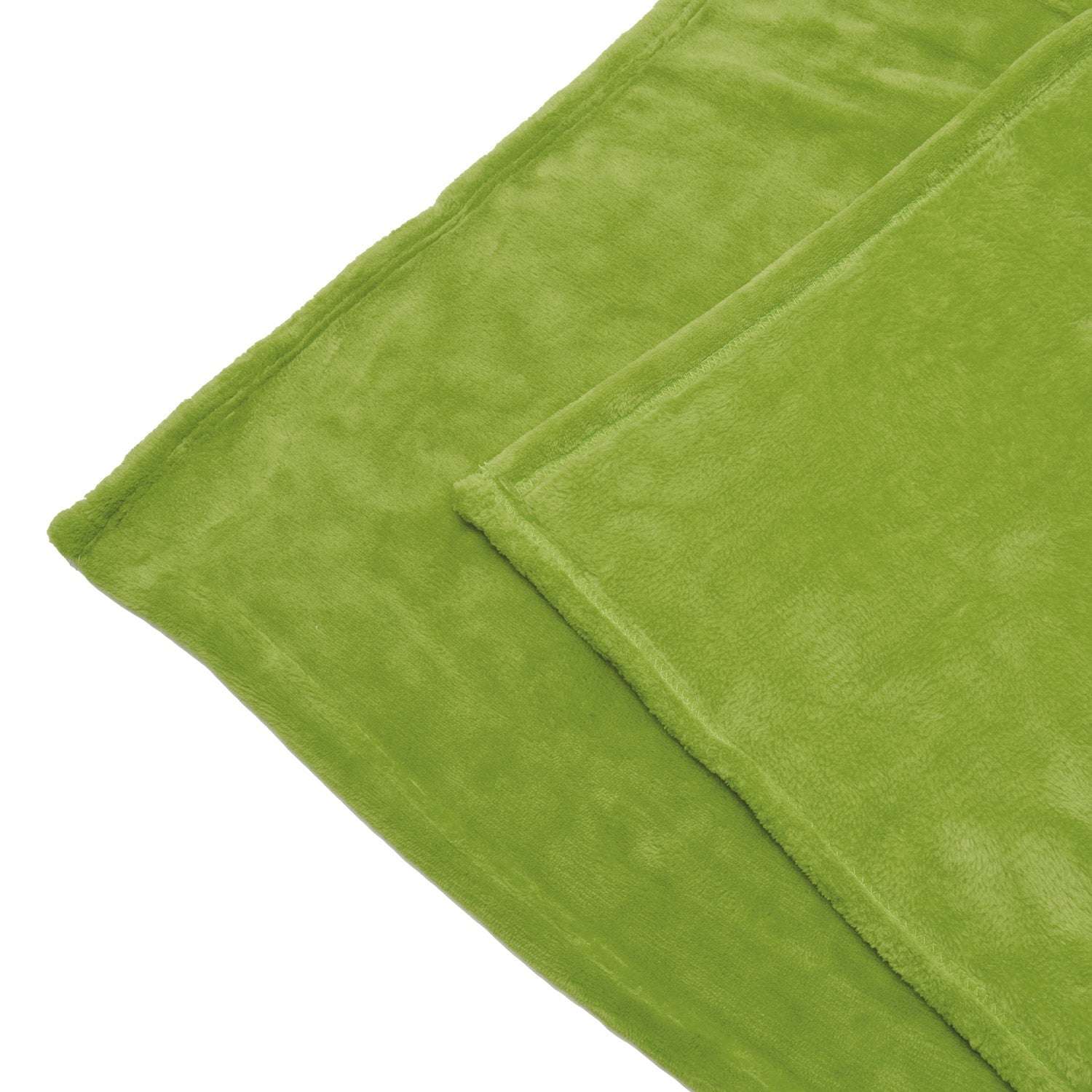 Beautissu XXL Kuscheldecke Aurelia 220x240cm in grüner Coral-Fleece Mikrofaser.