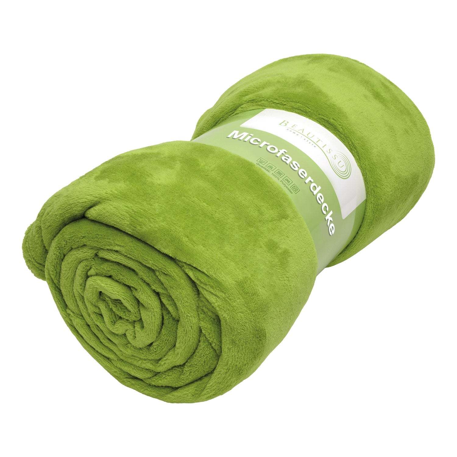 Beautissu XXL Tagesdecke Kuscheldecke Aurelia 220x240cm in grün, weiches Coral-Fleece, vielseitig als Sofa- oder Bettüberwurf einsetzbar.