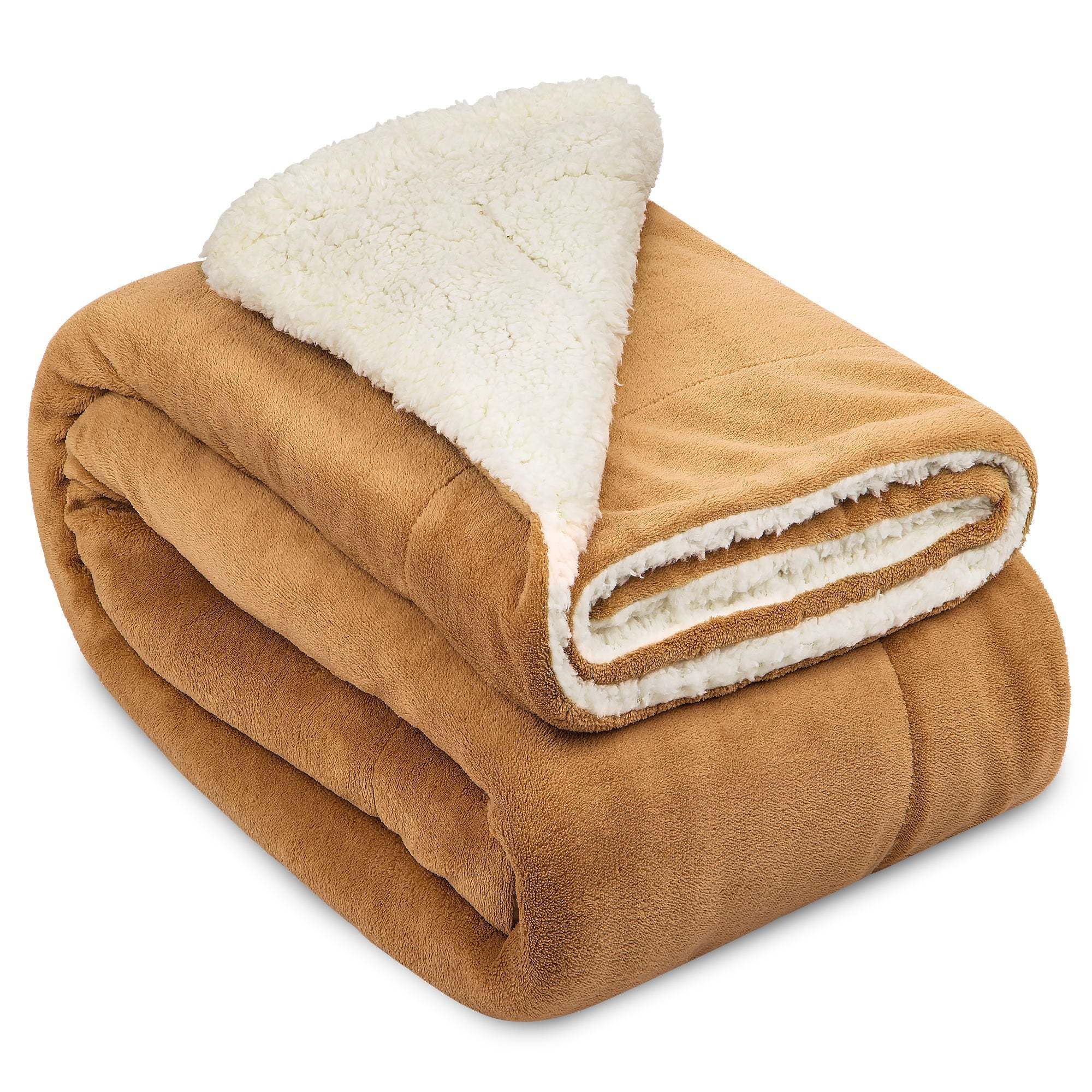 Beautissu Sherpa Kuscheldecke Alina in Braun, kuschelig und pflegeleicht, 100% Mikrofaser, Größen 150x200cm/220x240cm.