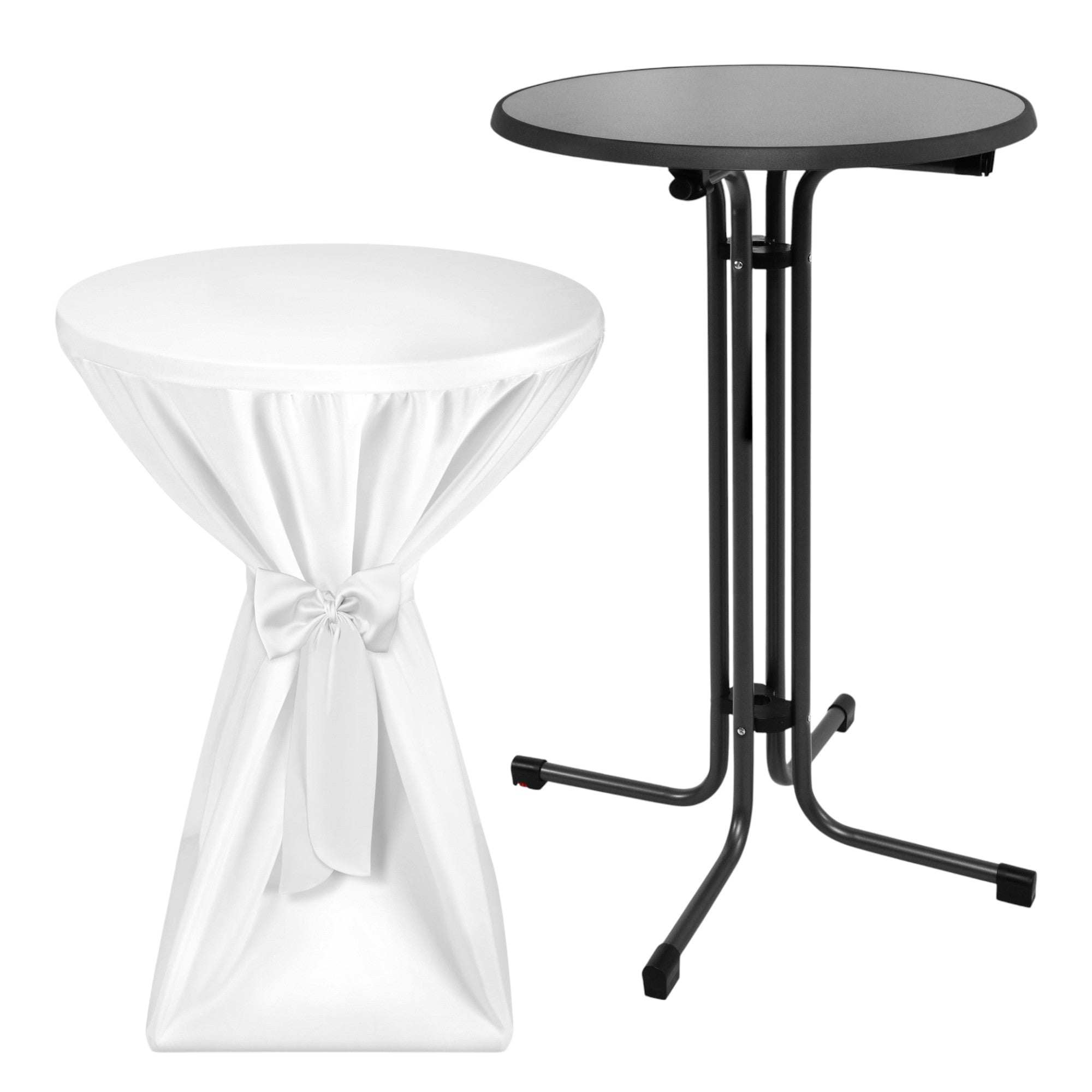 Beautissu Set Sylt Stehtisch Anthrazit with Premium Cover, Ø70/80cm, Weather-Resistant, Ideal for Events.