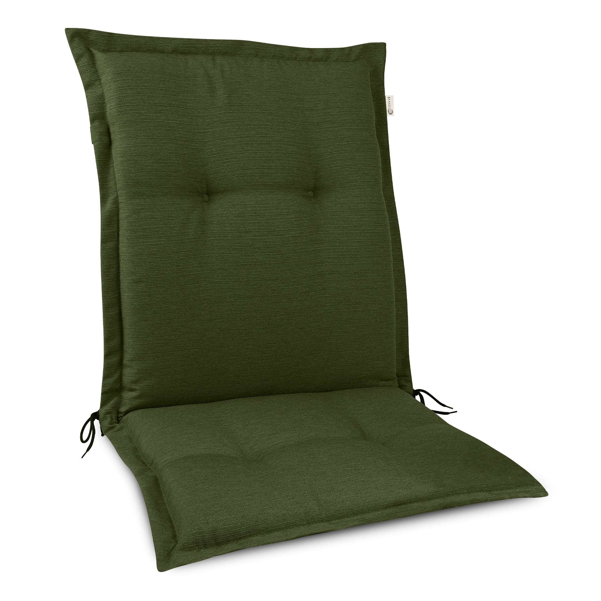 Beautissu HighLux NL garden chair cushion, 105x50x7cm, green, comfortable seating with fastening bands.