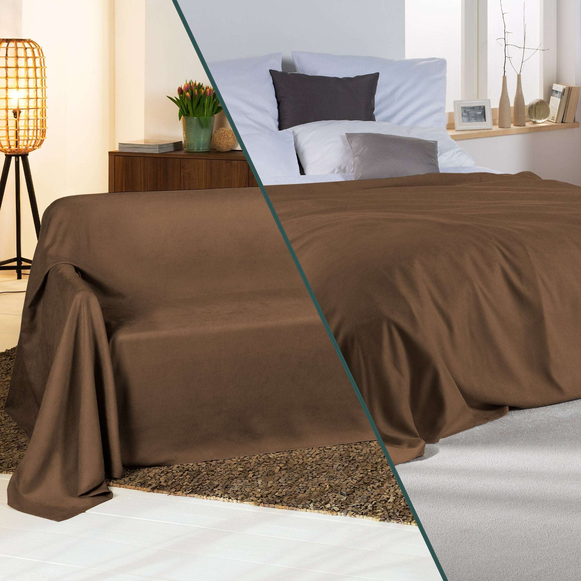 Beautissu Tagesdecke Sofaüberwurf Romantica in Wildlederoptik, 210x280cm, elegant and versatile home decor.