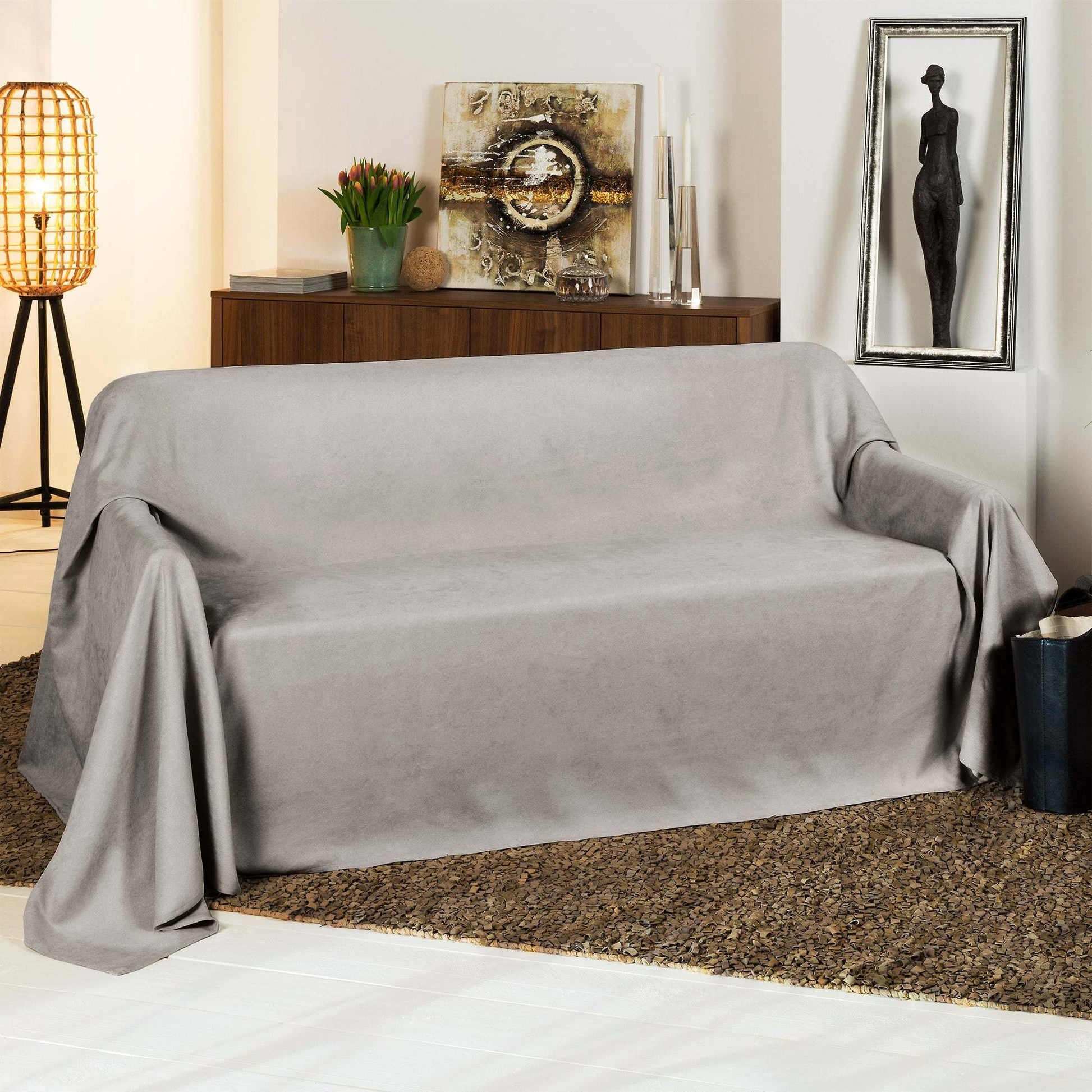 Beautissu Tagesdecke Sofaüberwurf Romantica in Wildlederoptik, 210x280cm, elegant and versatile home decor.