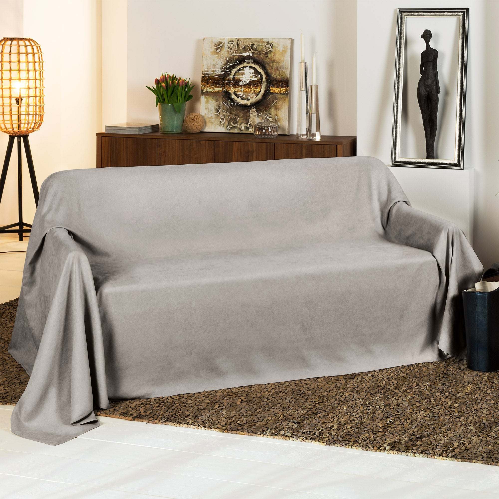 Beautissu Tagesdecke Sofaüberwurf Romantica in Wildlederoptik, 210x280cm, elegant and versatile home decor.