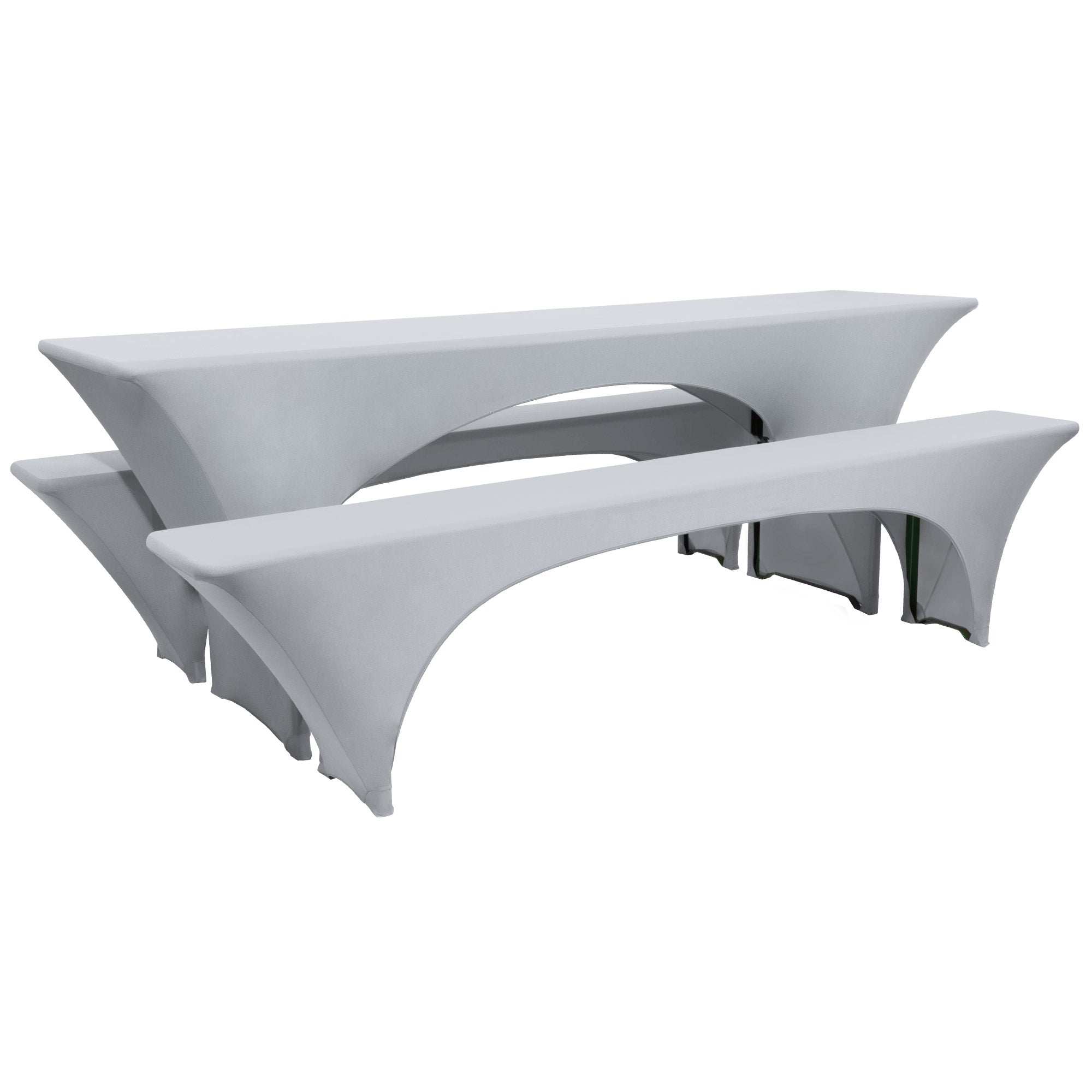3er Set Beautissu Victoria Biertischhusse Stretch für Festzeltgarnitur, elegant and durable, suitable for garden parties and events.