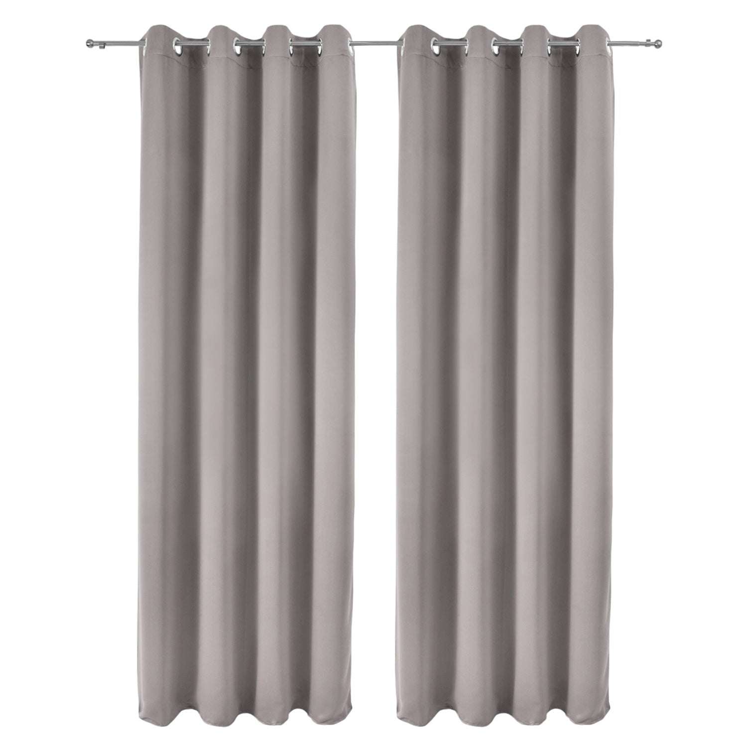 Blackout curtains Beautissu Amelie, grey, 100% polyester, grommet top, 140x245 cm, set of 2.