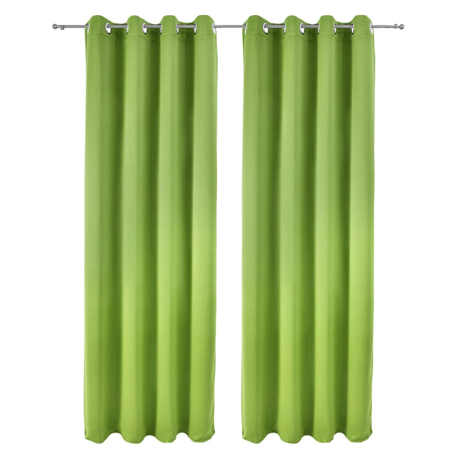 Beautissu Ösenschal Amelie blackout curtains in green, set of 2.