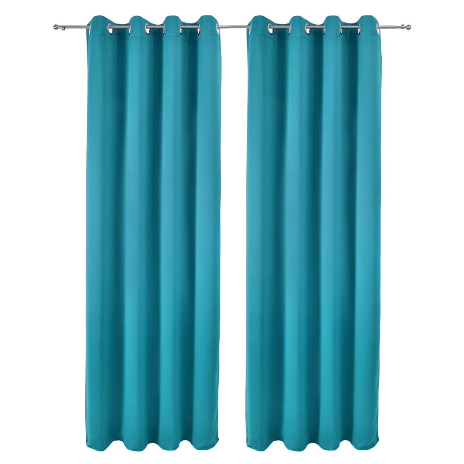Beautissu Ösenschal Amelie blackout curtains in vibrant color hanging on a rod.