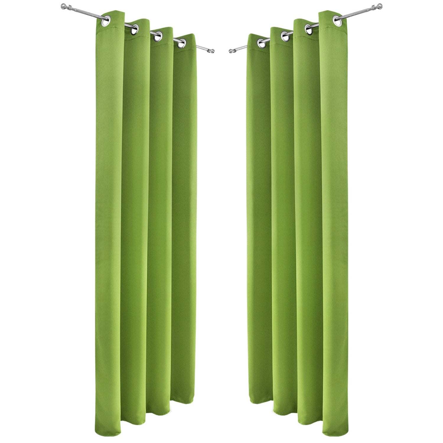 2er Set Beautissu Ösenschal Amelie Blackout Vorhänge, 100% lichtundurchlässig, grün, 140x245cm, UV-beständig.