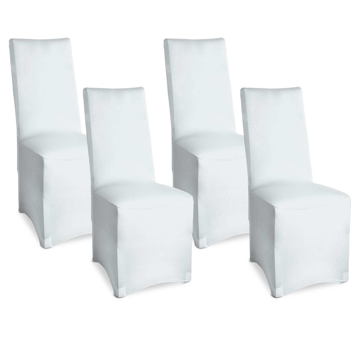Beautissu 4er Set Stretch Stuhlhusse in verschiedenen Farben für Bankettstühle, ideal für Eventdekoration und Alltag.