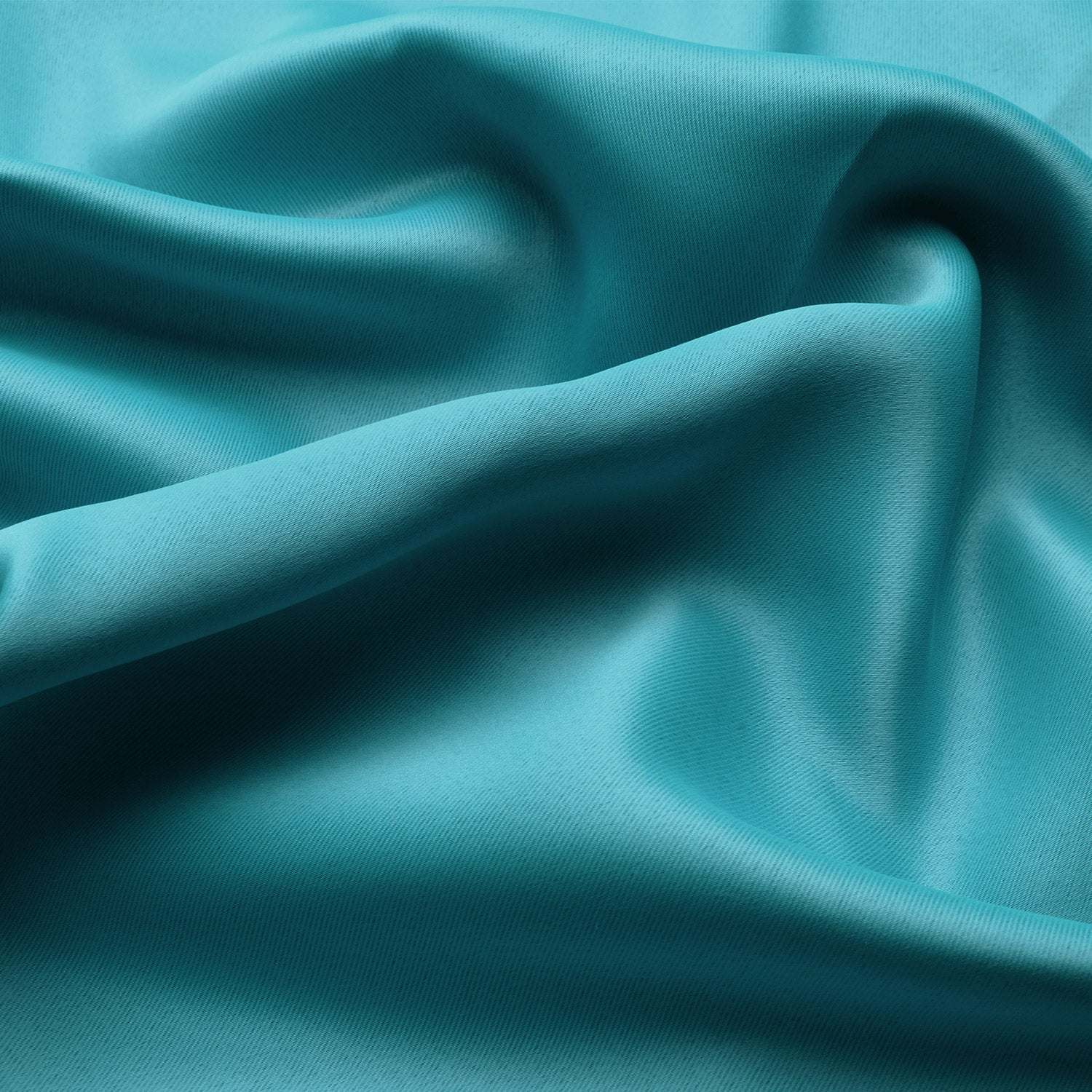 Beautissu Ösenschal Amelie Blackout Vorhänge in elegantem Türkisstoff, 100% lichtundurchlässig.