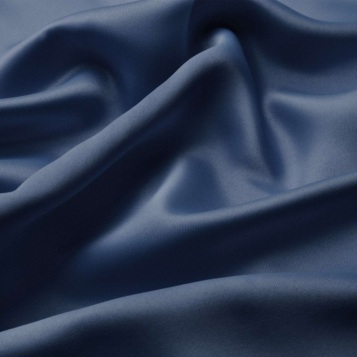 Luxurious blue polyester fabric texture of Beautissu Ösenschal Amelie curtains.