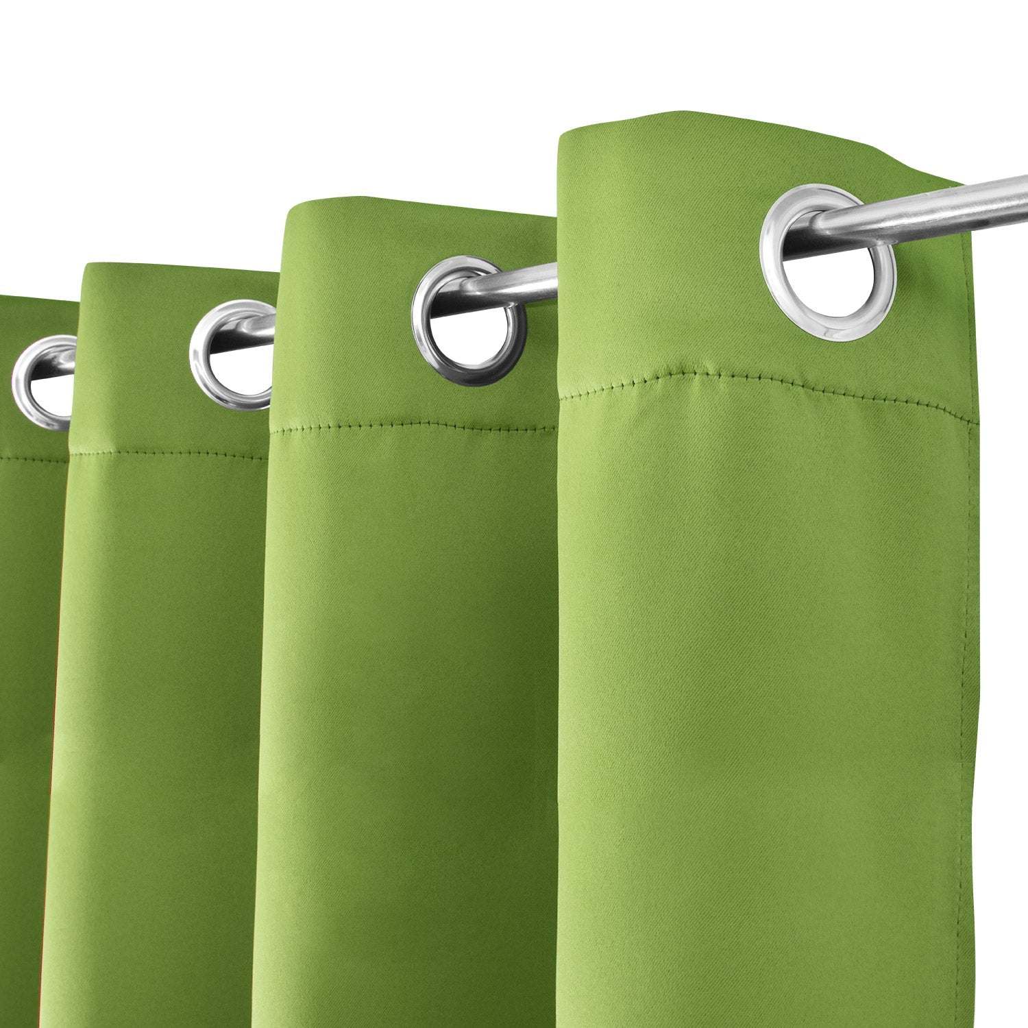 Beautissu Ösenschal Amelie blackout curtains, green color, eyelet design, 100% polyester, UV-resistant, 140x245 cm.