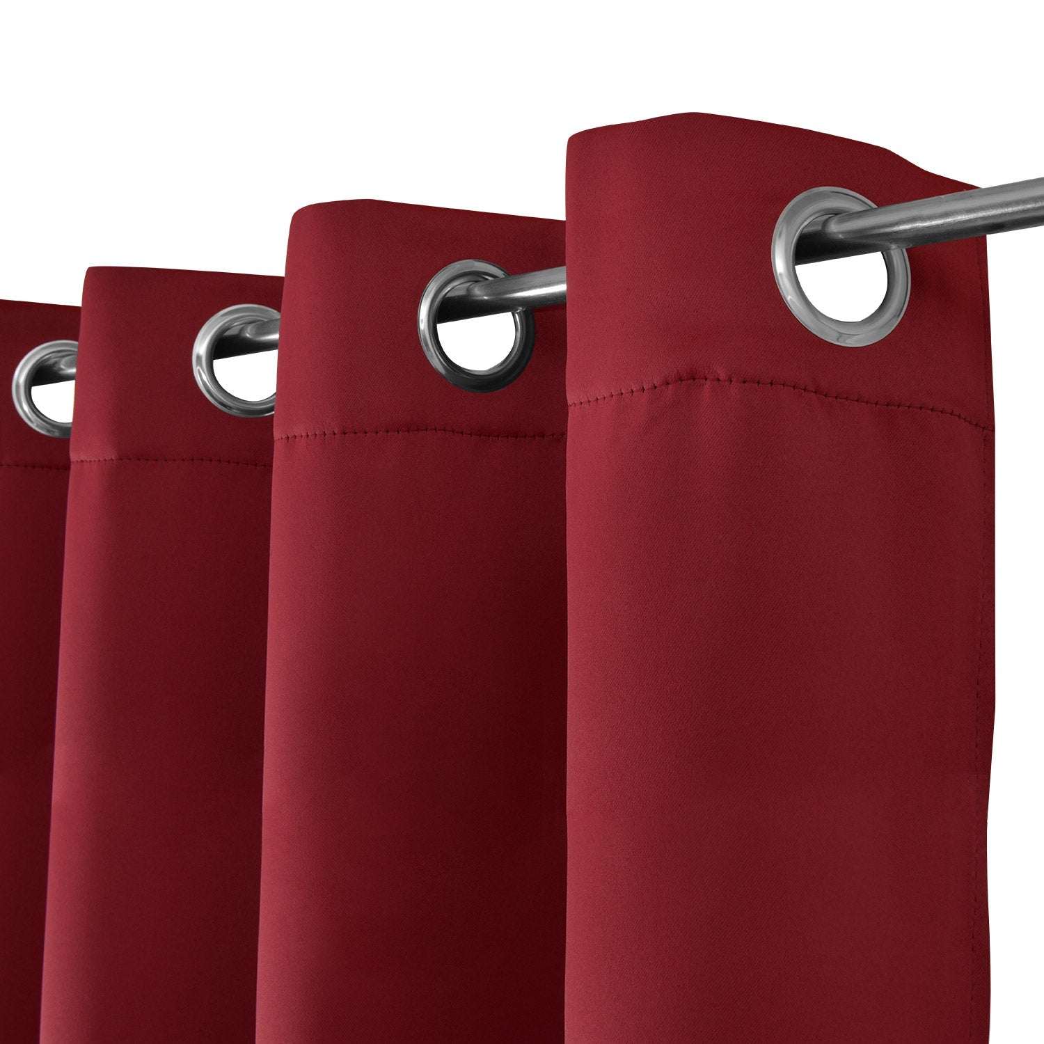 2er Set Beautissu Ösenschal Amelie Blackout Vorhänge in Rot, 100% Polyester, lichtundurchlässig, dekorativ, stabile Metallösen, UV-beständig.