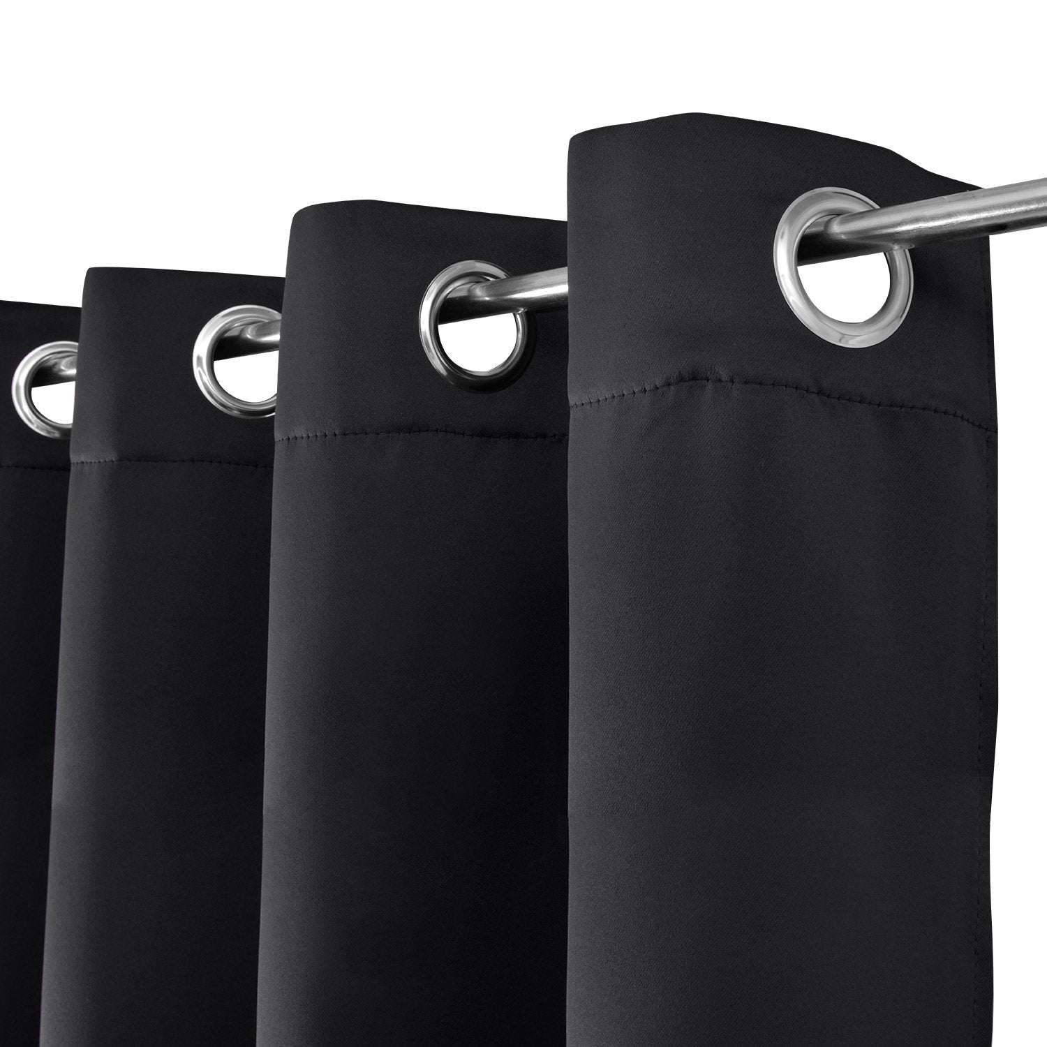 Blackout curtains with grommet top, Beautissu Ösenschal Amelie, UV-resistant polyester in various colors.