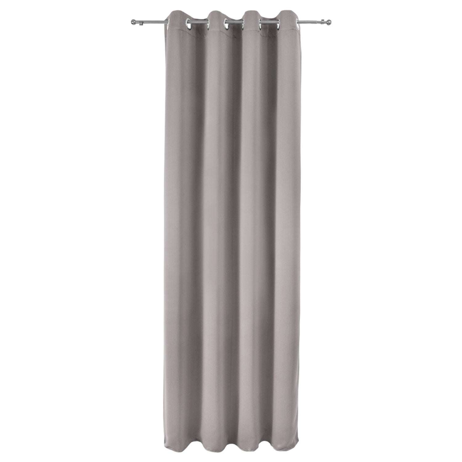 Beautissu Ösenschal Amelie blackout curtain, grey, 100% polyester, grommet hanging, UV-resistant.