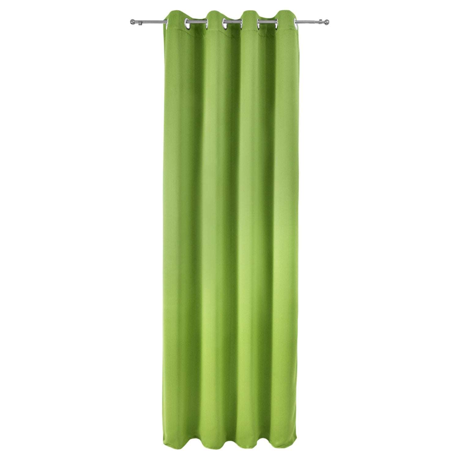 Beautissu Ösenschal Amelie blackout curtain set, green, 100% polyester, UV-resistant, light-blocking, with grommets.