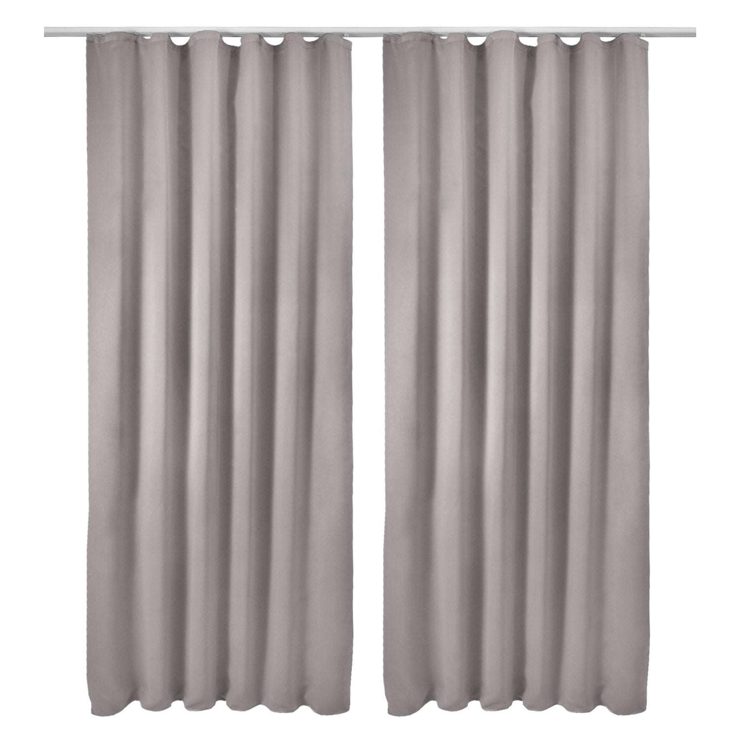 2er Set Beautissu Amelie Blackout Vorhänge mit Kräuselband, lichtundurchlässig, dekorativ, 100% Polyester, Universalband-Aufhängung.