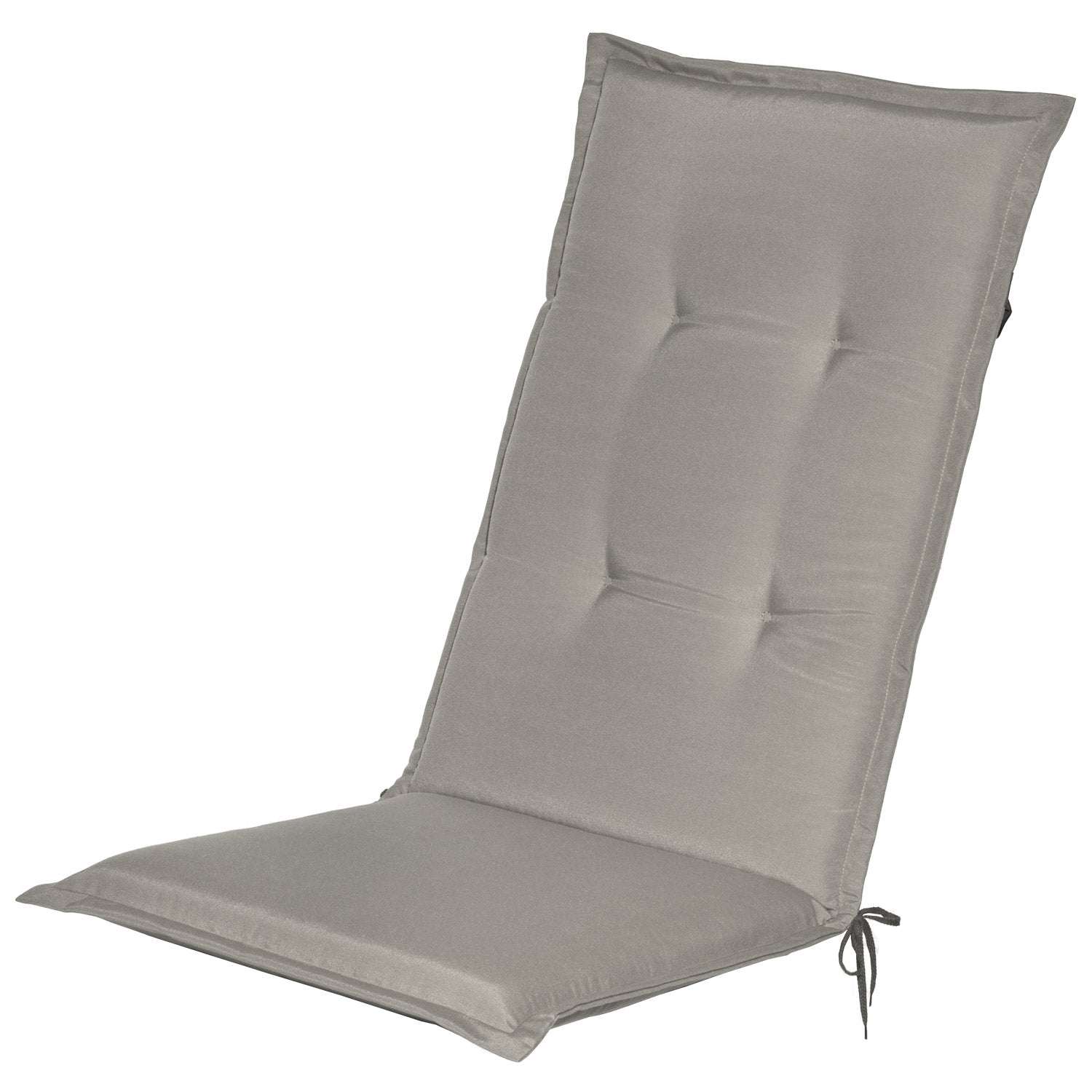 Grey Beautissu Loft HL Hochlehner garden chair cushion 120x50x6 cm with ties in diverse colors