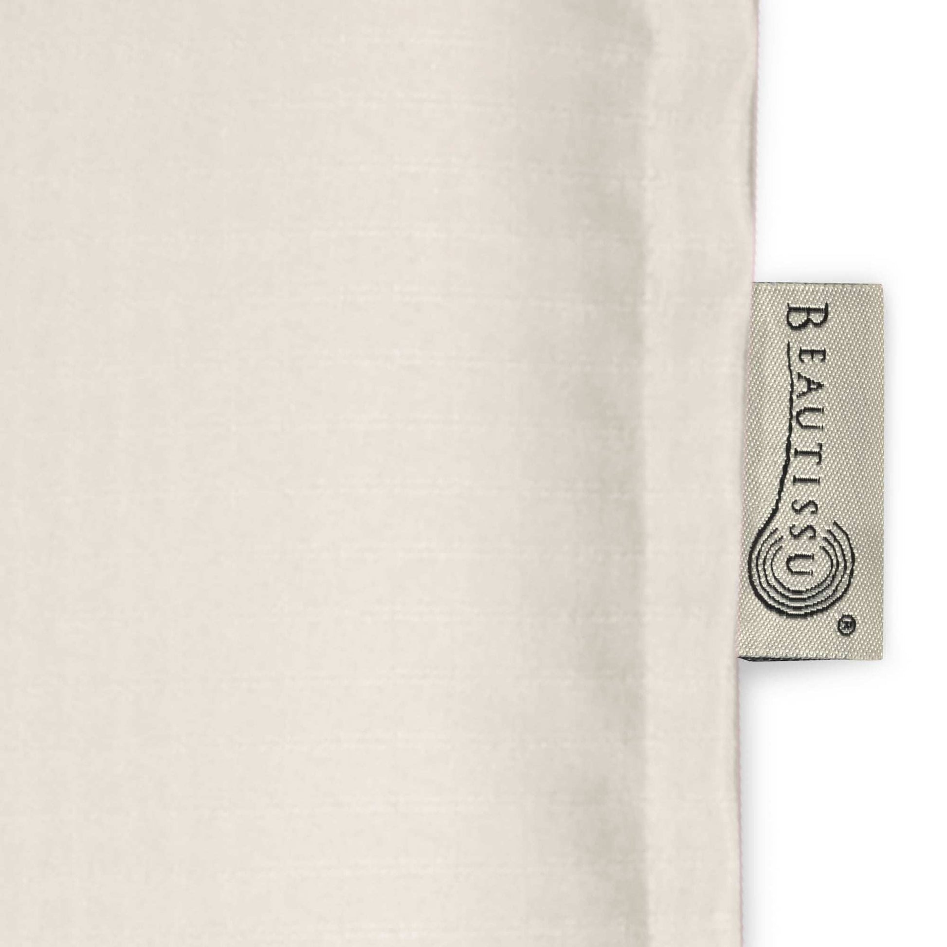 Beautissu Base HL high-back garden chair cushion in light color with branded label.