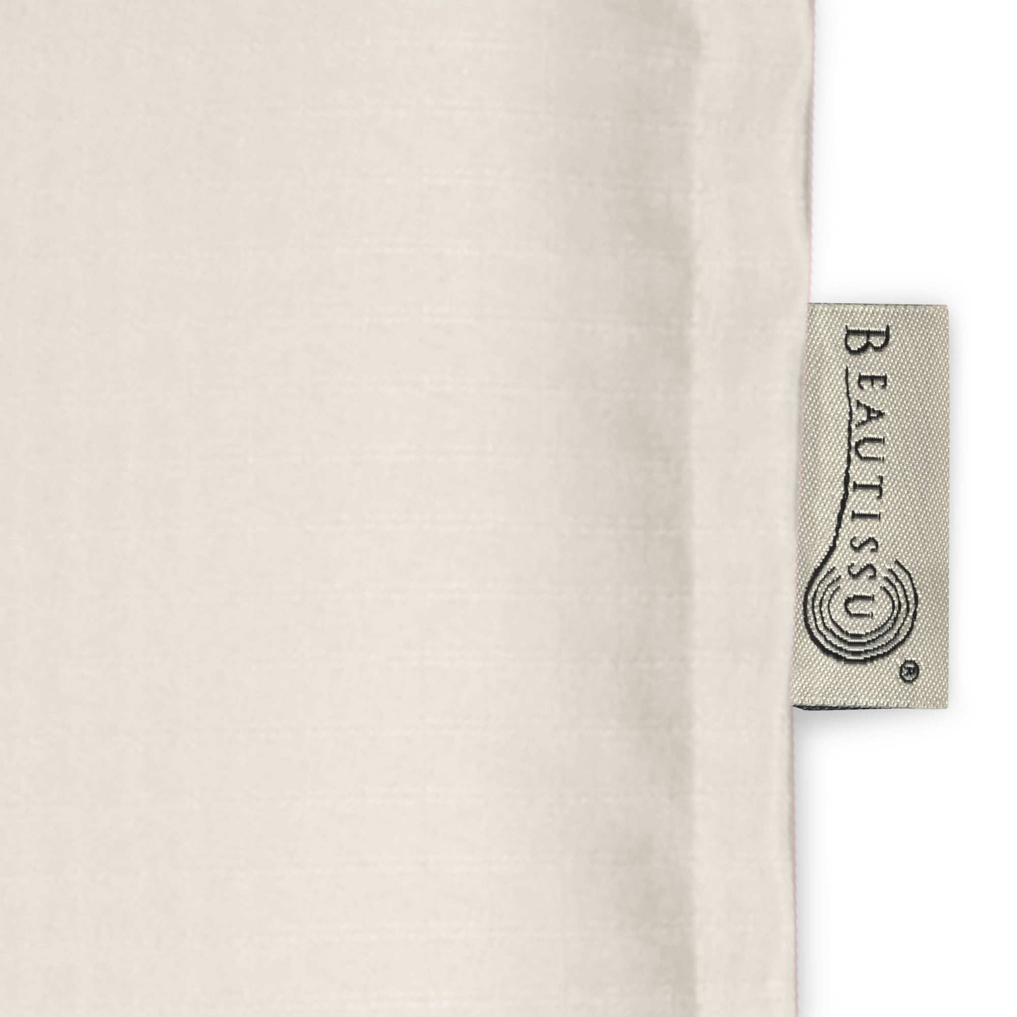 Beautissu Base HL high-back garden chair cushion in light color with branded label.