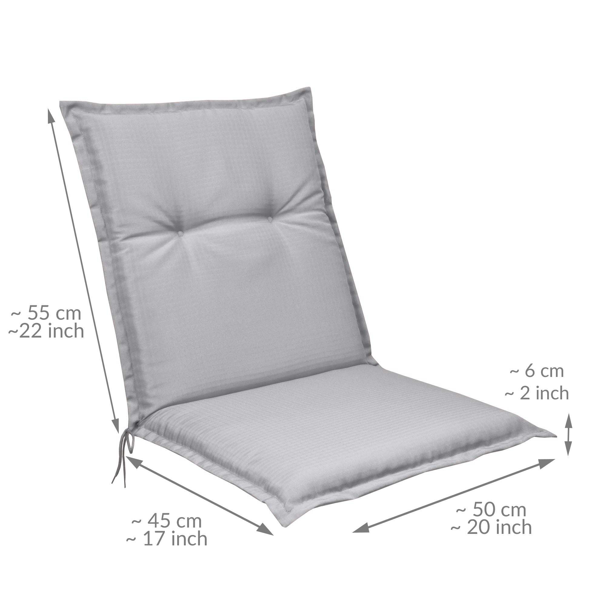 Beautissu Base NL garden chair cushion, 100x50x6 cm, stylish and comfy.