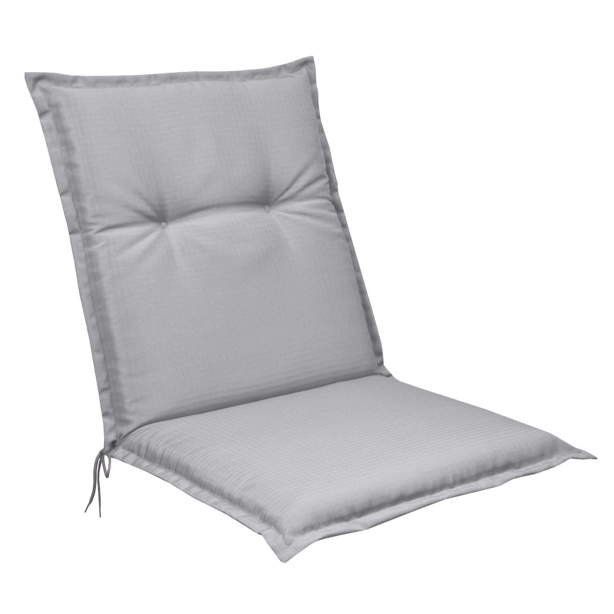 Beautissu Base NL Niedriglehner chair cushion in grey, 100x50x6 cm, durable and comfortable.