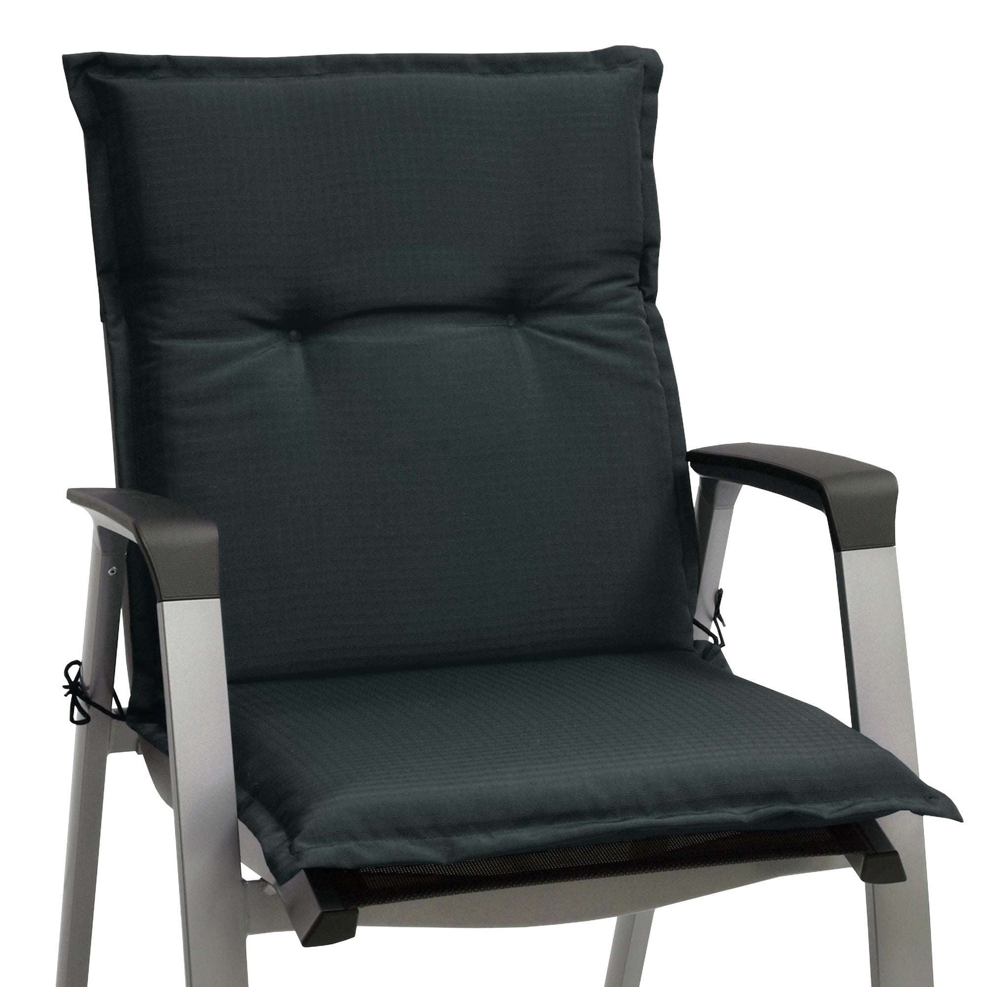 Beautissu Base NL garden chair cushion in various colors, 100x50x6 cm, with comfortable padding and non-slip fixing bands.