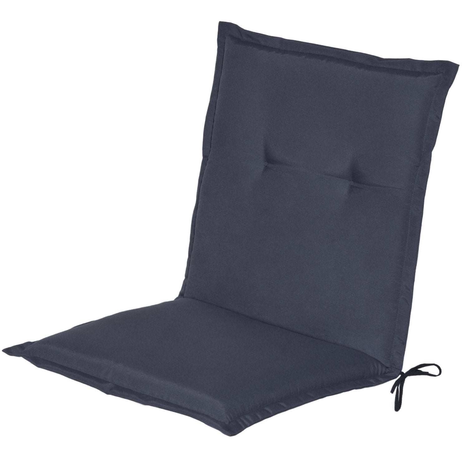 Beautissu Loft NL Niederlehner Auflagen in dark color, 100x50x6 cm, stylish garden chair cushions with tie bands for secure fit.
