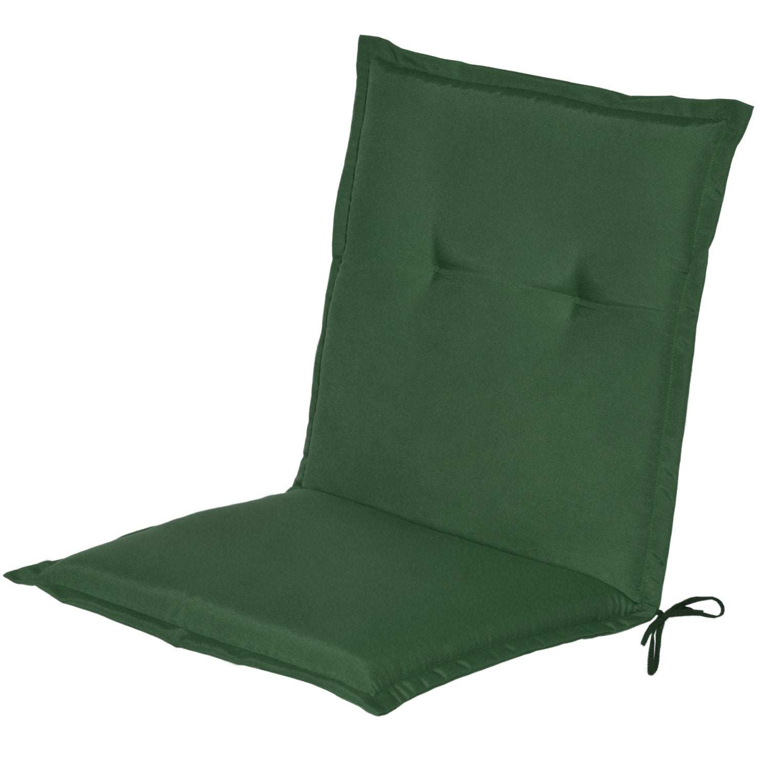 Beautissu Loft NL Niederlehner Auflagen 100x50x6 cm in green with fastening bands, provides comfort and support for garden chairs.