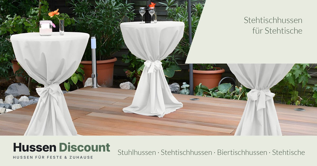Hussen Discount – Biertischhussen, Stehtischhussen & Stehtische