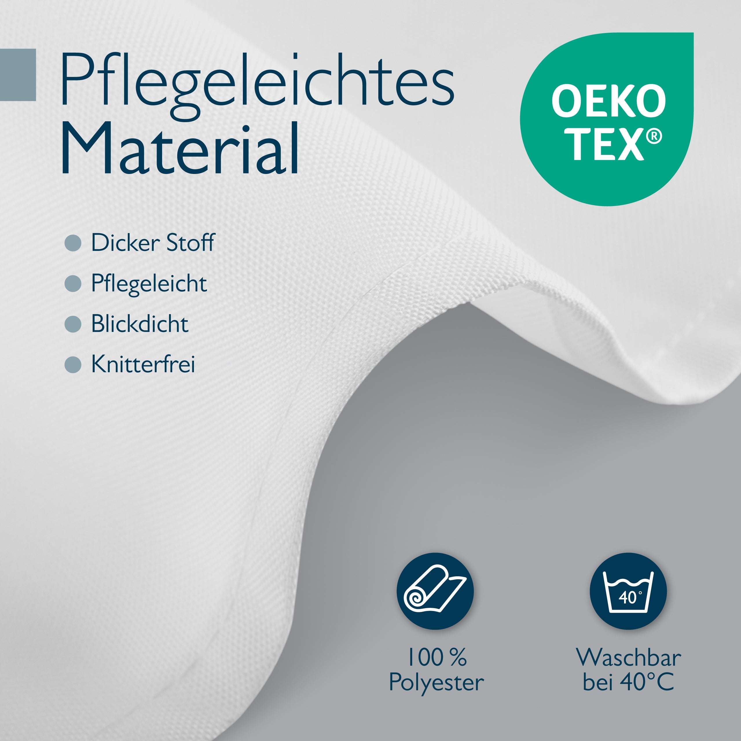 White polyester fabric of Beautissu Weißer Stehtisch with washable and wrinkle-free material features