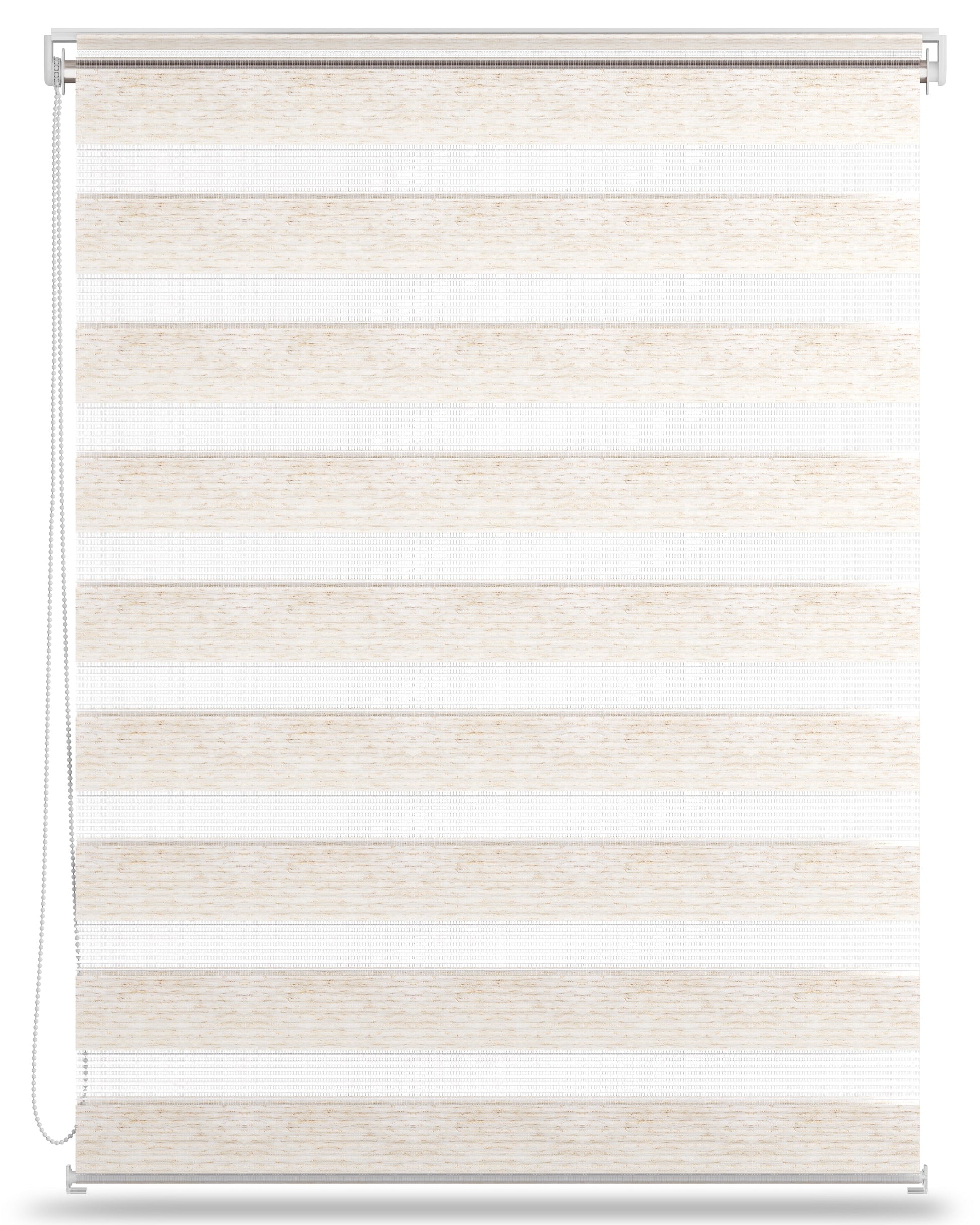 Doppelrollo SolDecor DL2 by Sol Royal with easy mounting option without drilling, beige and translucent stripes.