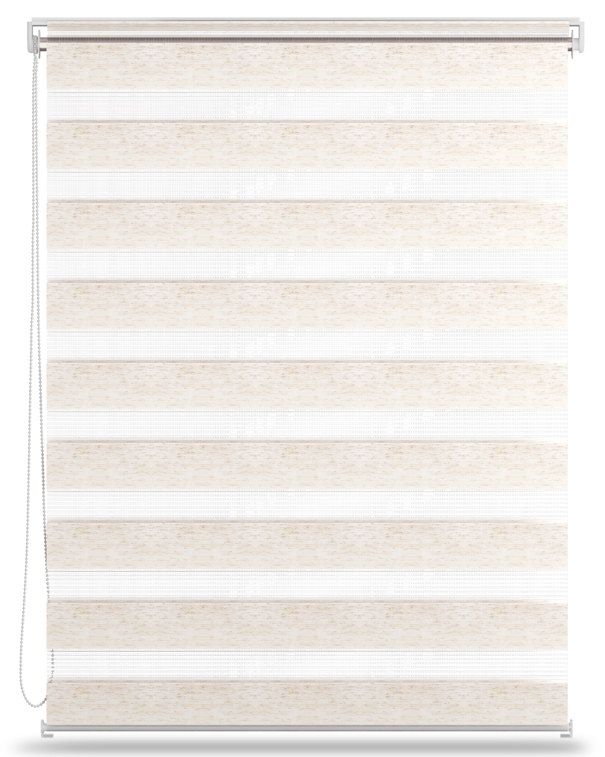 Doppelrollo SolDecor DL2 by Sol Royal with easy mounting option without drilling, beige and translucent stripes.