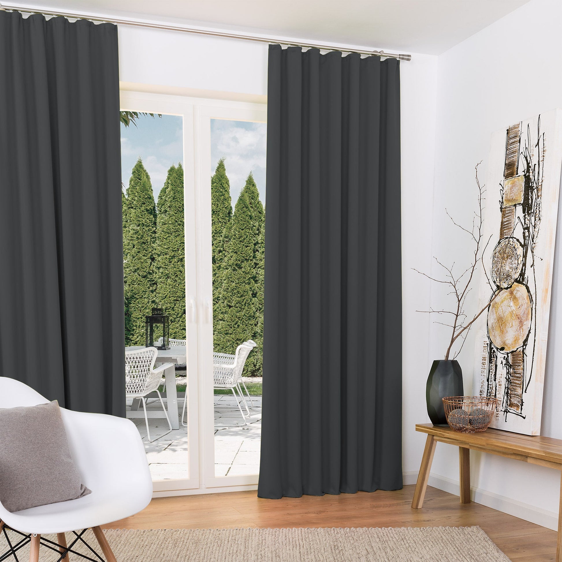 2er Set Beautissu Kräuselband Amelie Blackout Vorhänge diverse Farben