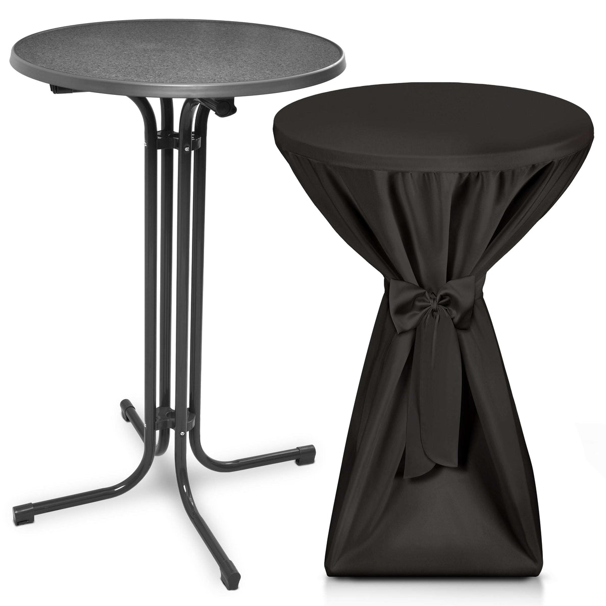 Set Stehtisch Bellini grau + Premium – Hussen Discount
