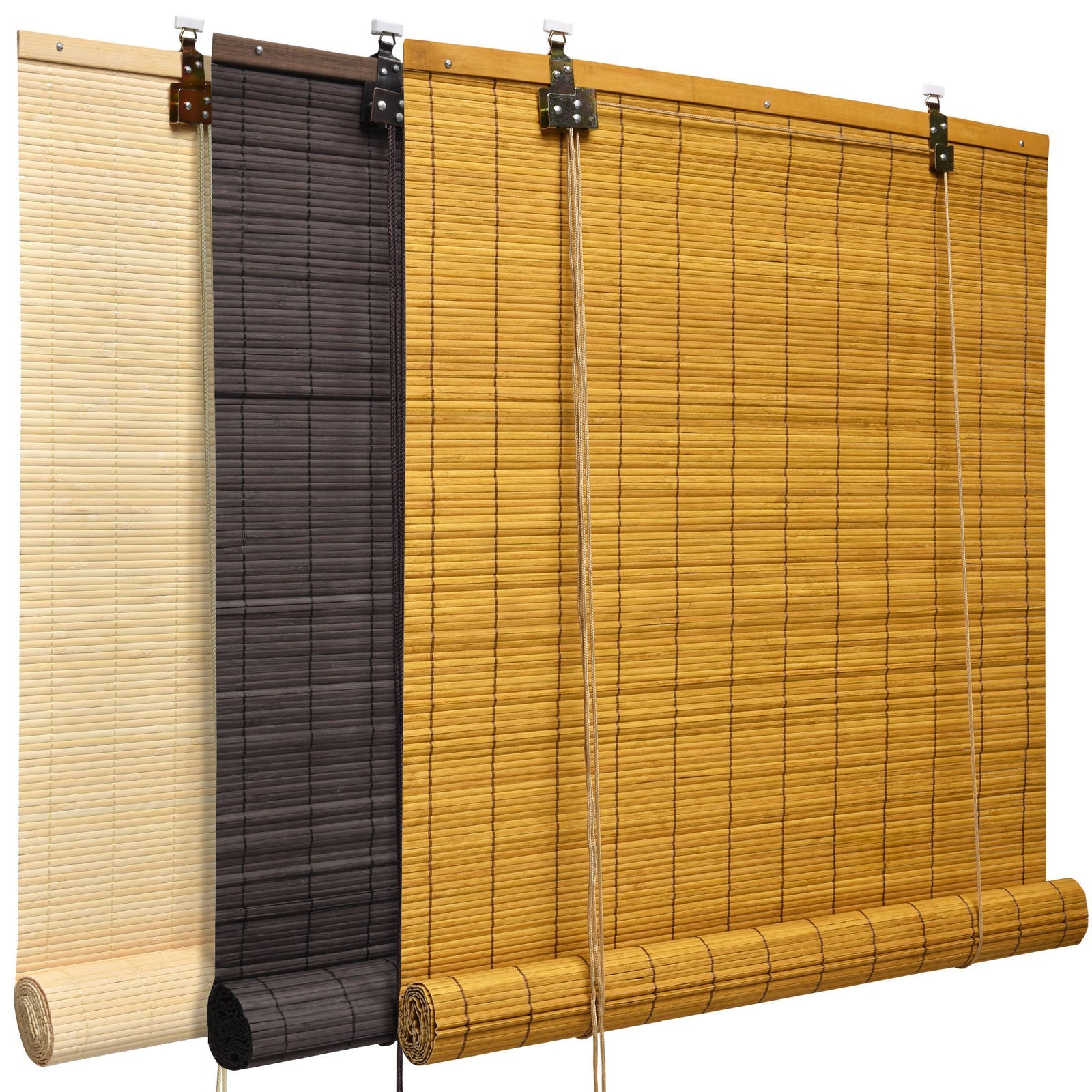 Sol Royal SolDecor B86 bamboo wood rollo in various colors, showcasing versatile home decor and sun protection features.