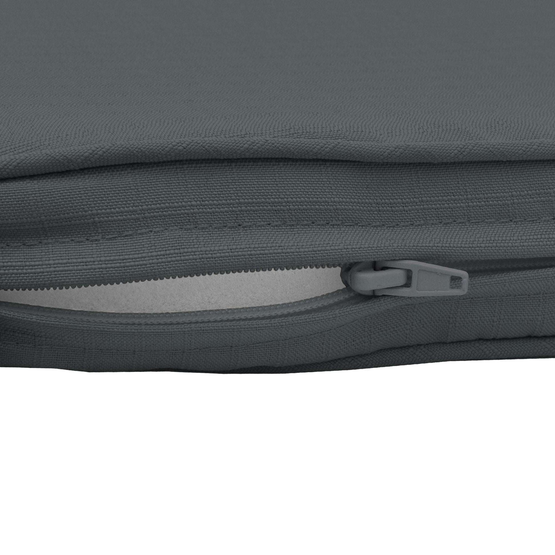Beautissu Base BK seat cushion with zipper in gray fabric.